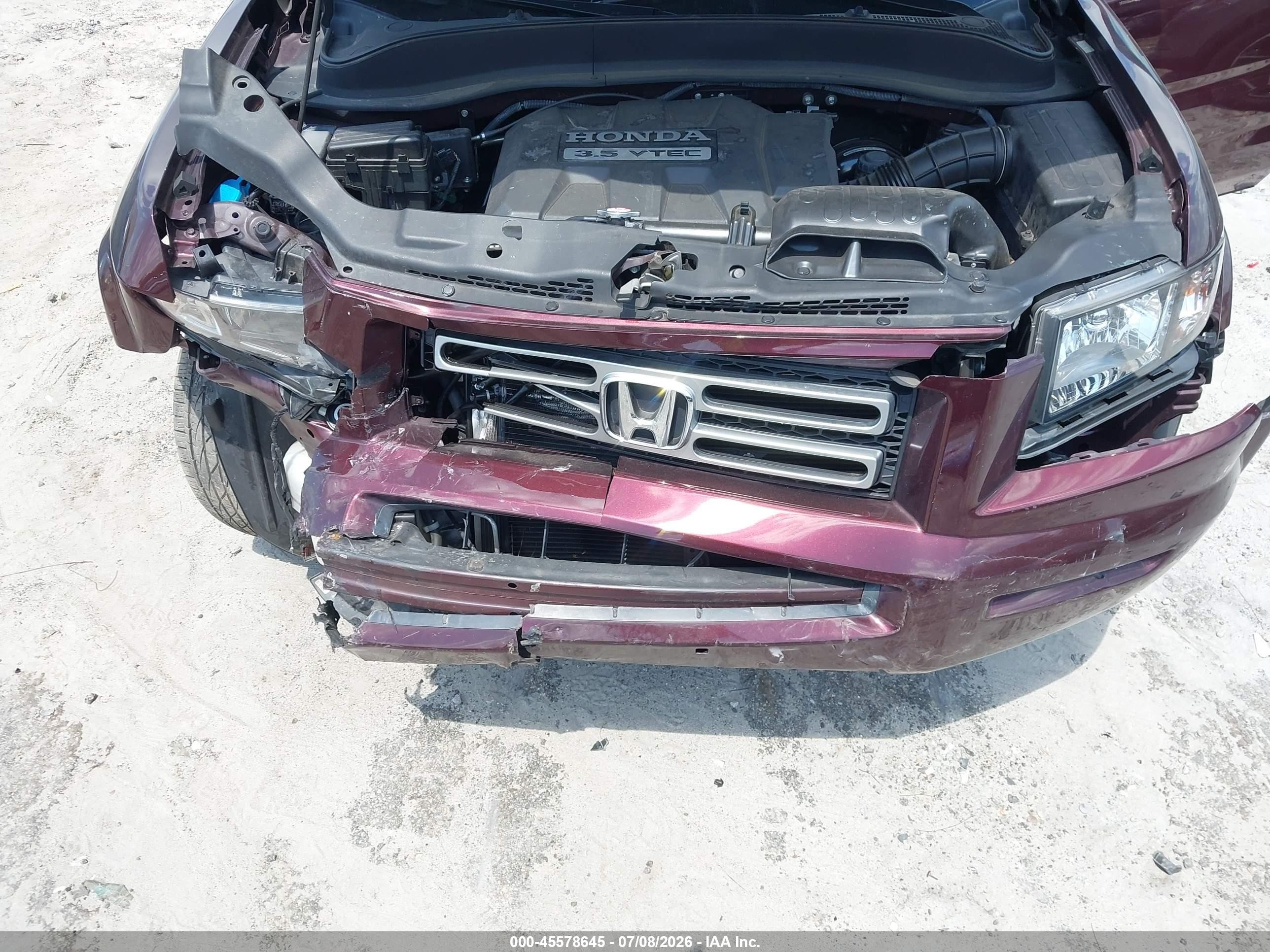 2008 Honda Ridgeline Rtl Burgundy vin: 2HJYK16588H537885