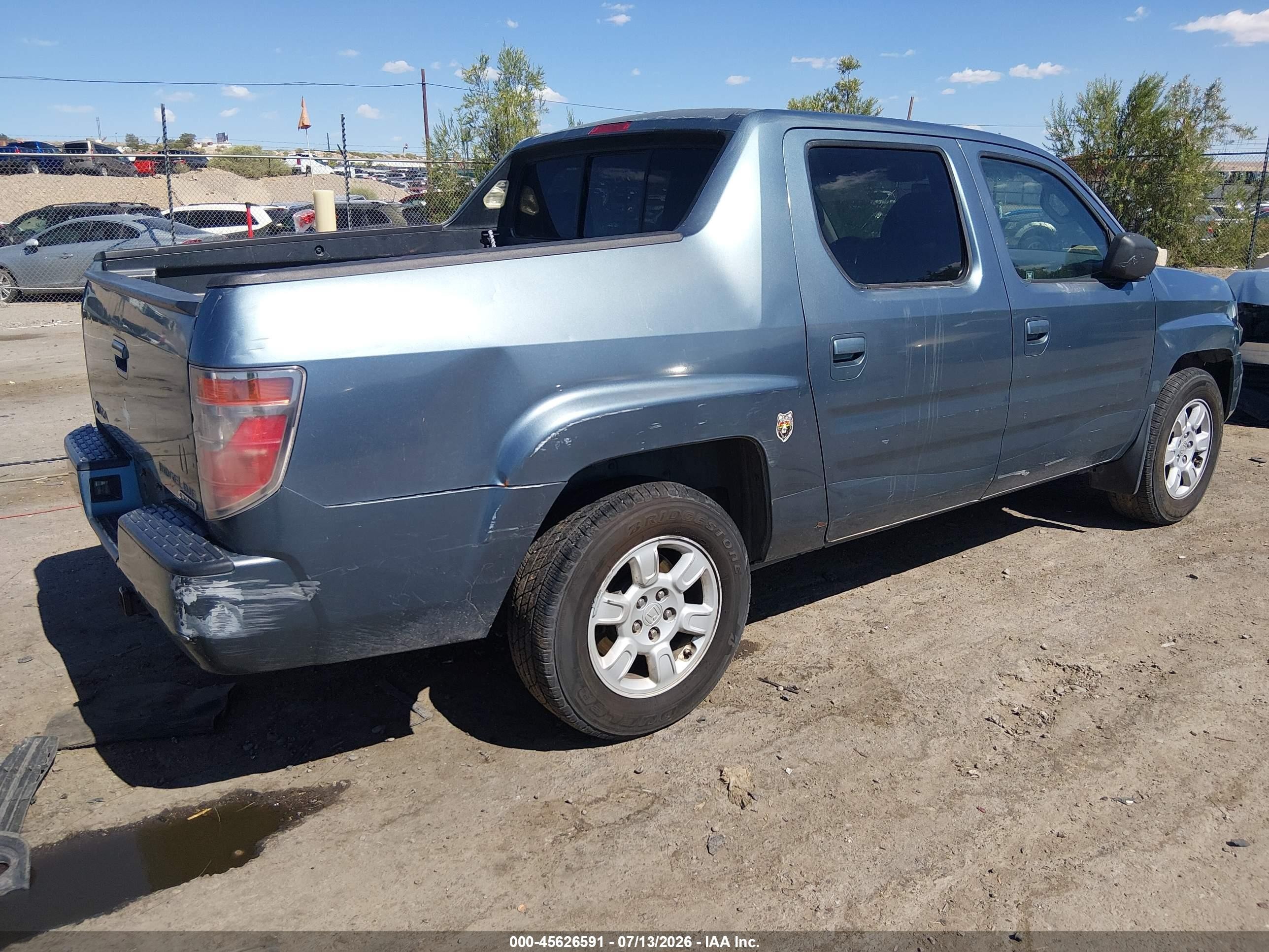 2006 Honda Ridgeline Rtl Blue vin: 2HJYK16596H525953