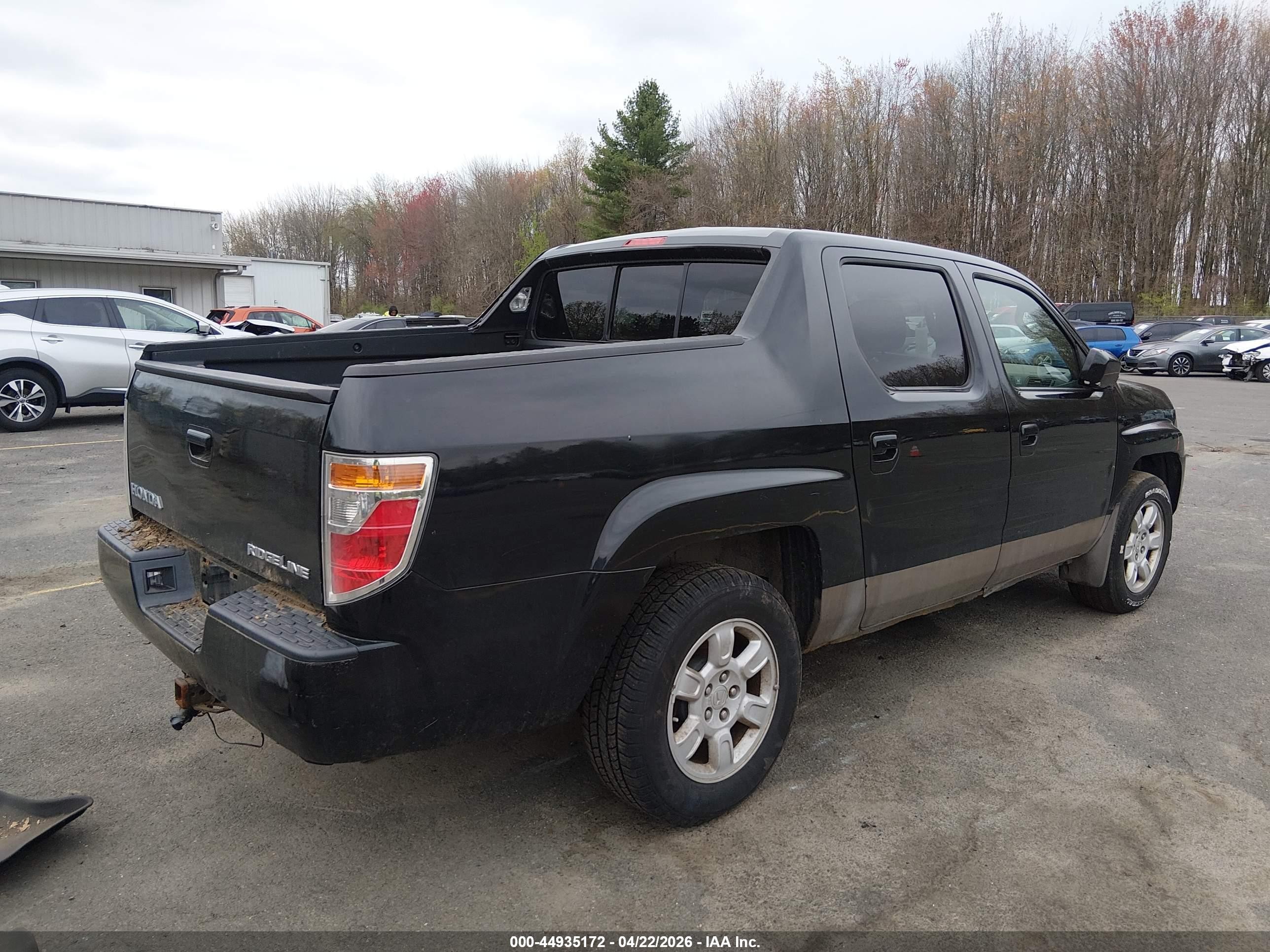 2006 Honda Ridgeline Rtl Black vin: 2HJYK16596H560492