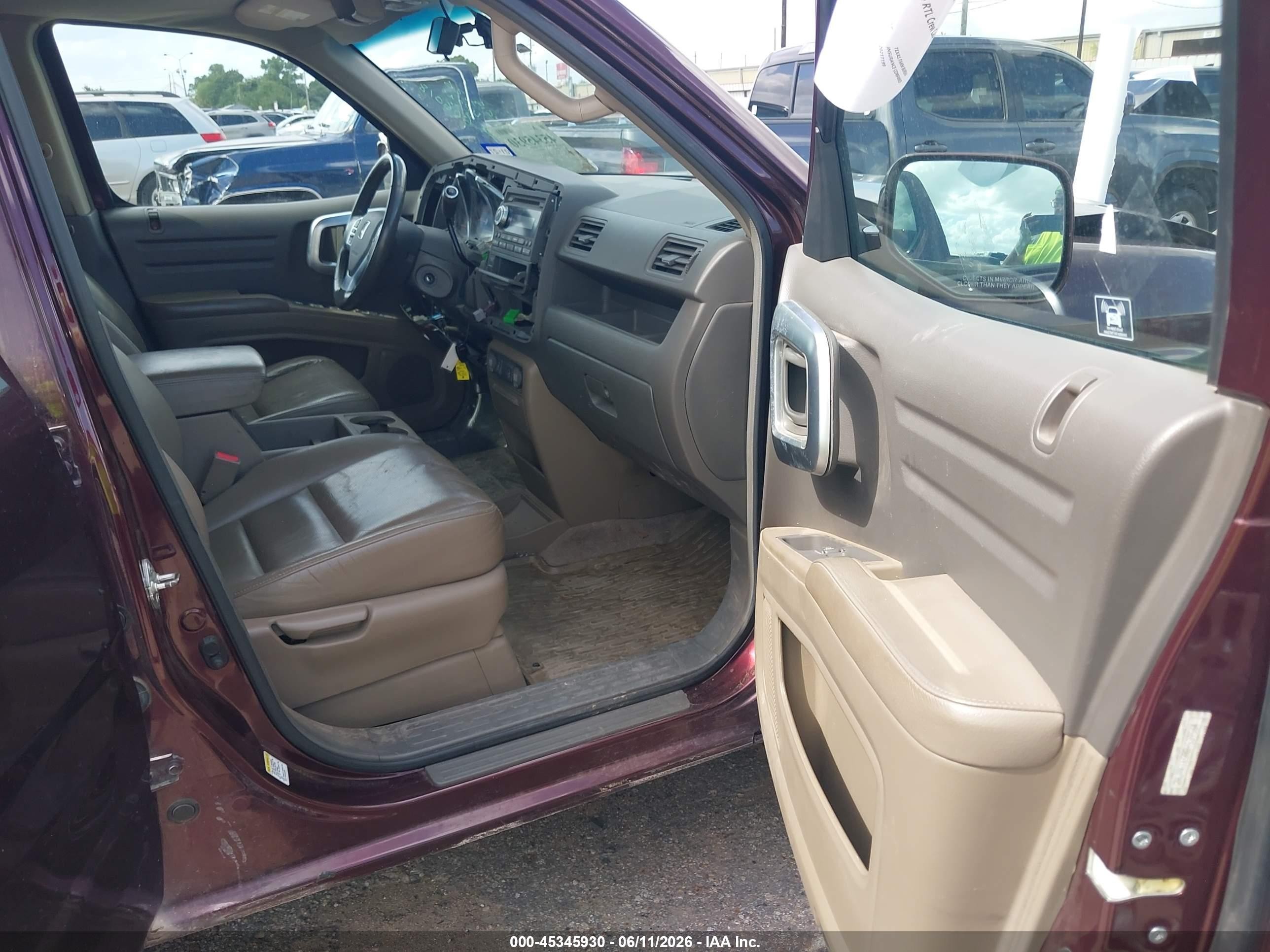 2008 Honda Ridgeline Rtl Maroon vin: 2HJYK16598H539564
