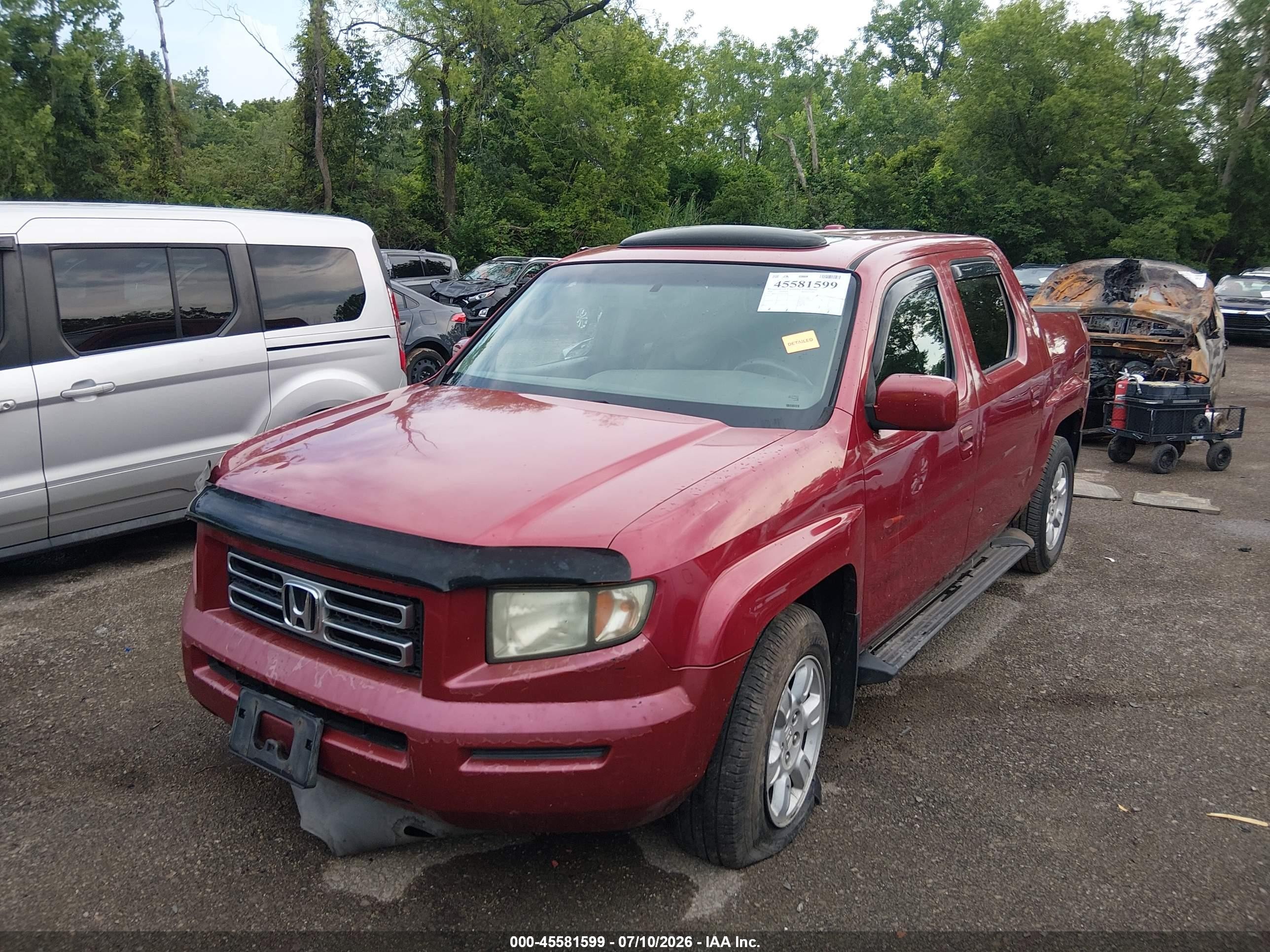2006 Honda Ridgeline Rtl Красный vin: 2HJYK165X6H528540