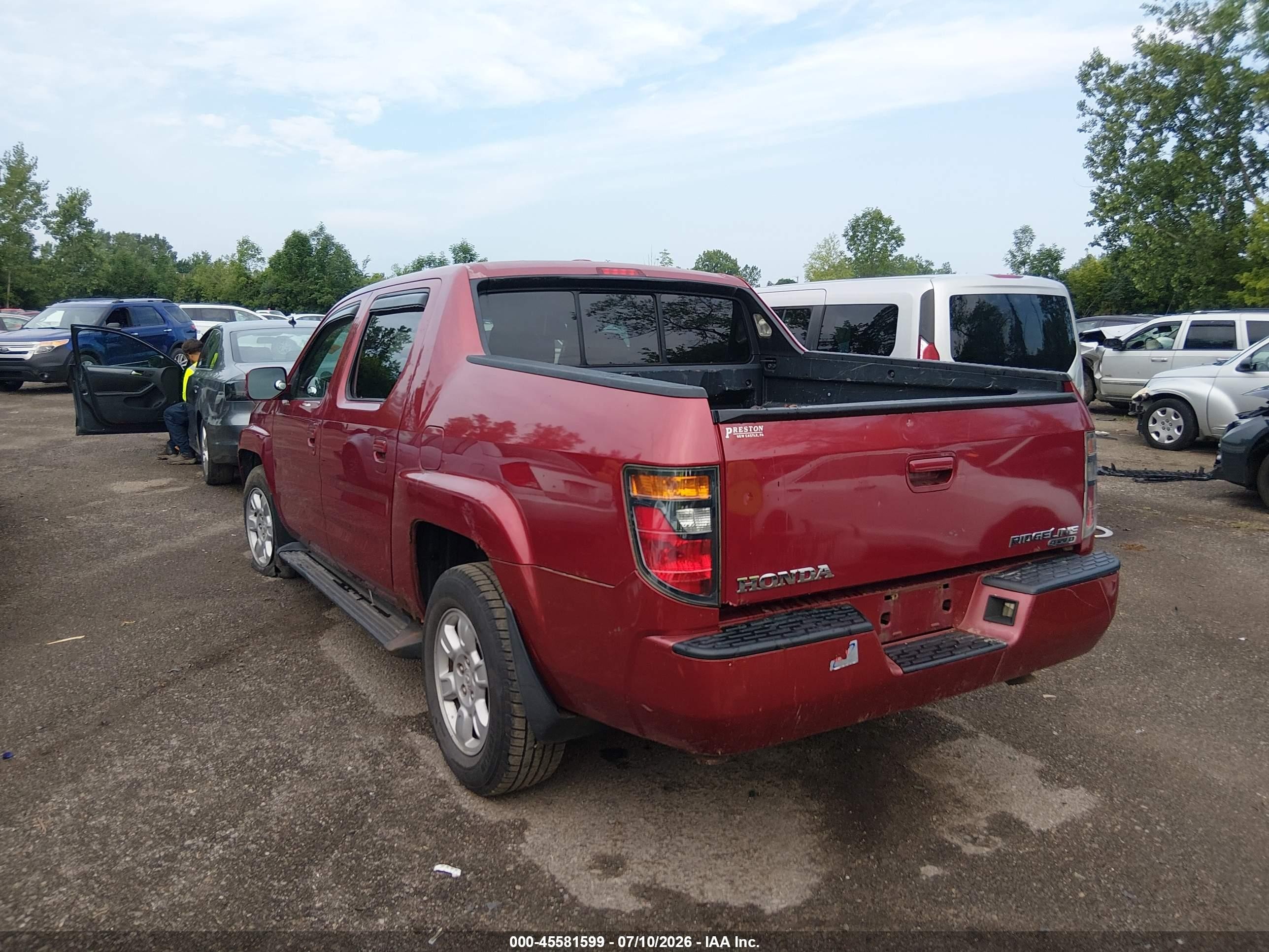 2006 Honda Ridgeline Rtl Красный vin: 2HJYK165X6H528540