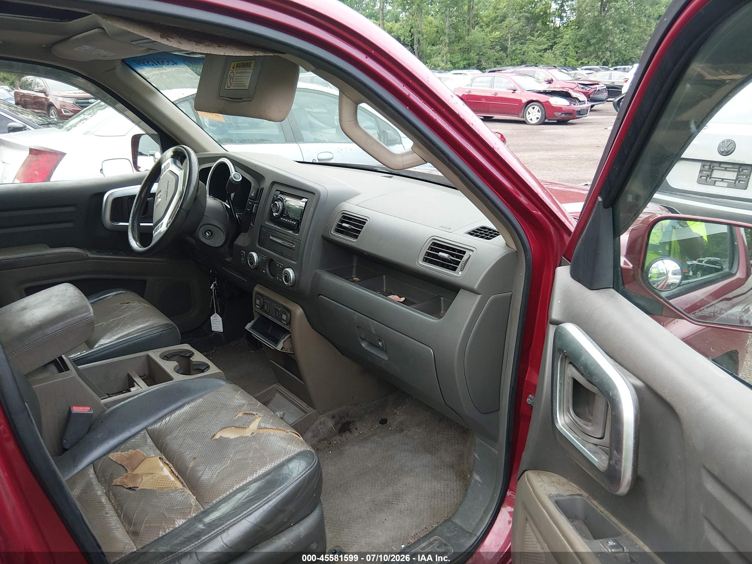 2006 Honda Ridgeline Rtl Красный vin: 2HJYK165X6H528540