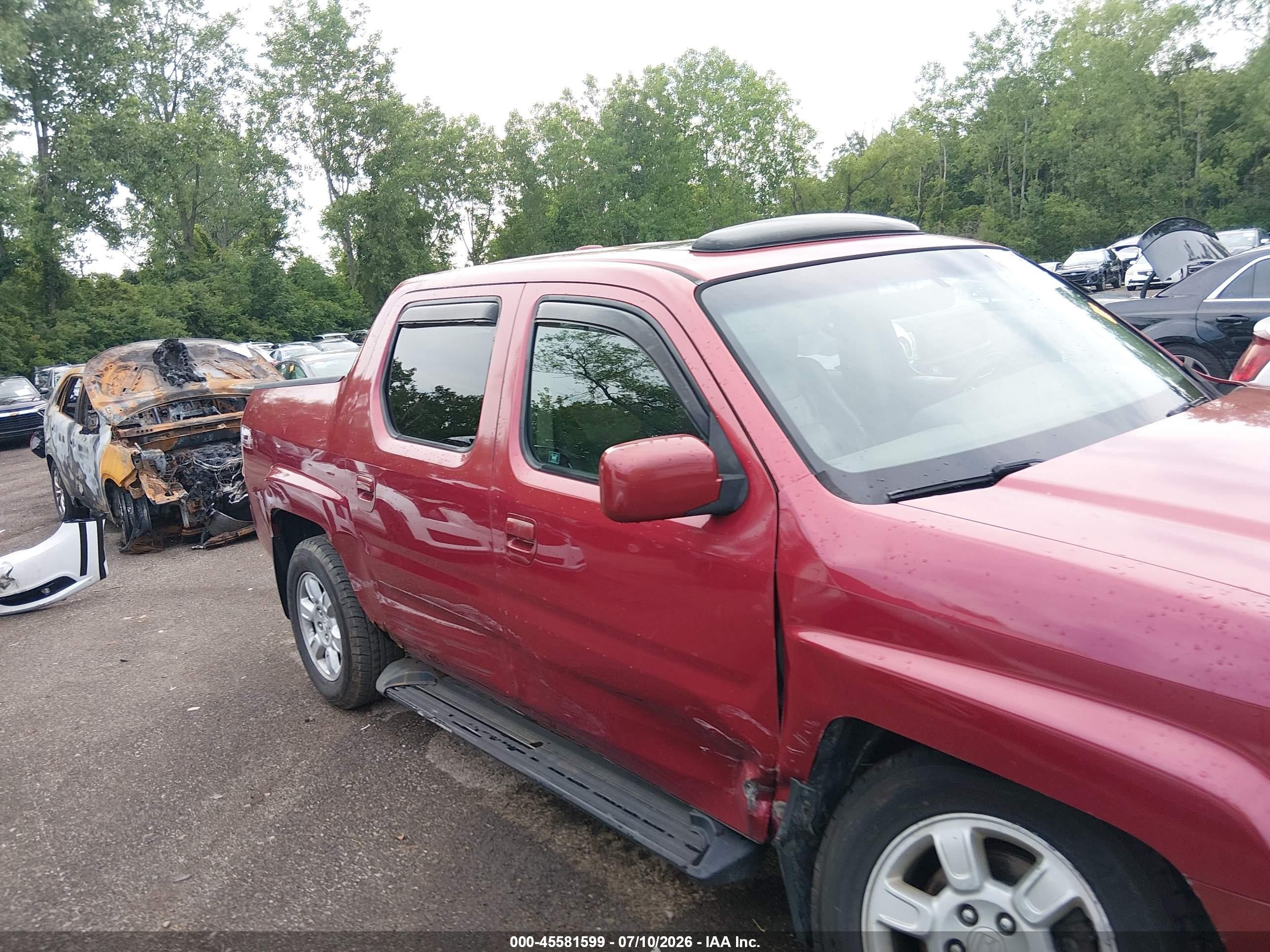 2006 Honda Ridgeline Rtl Красный vin: 2HJYK165X6H528540