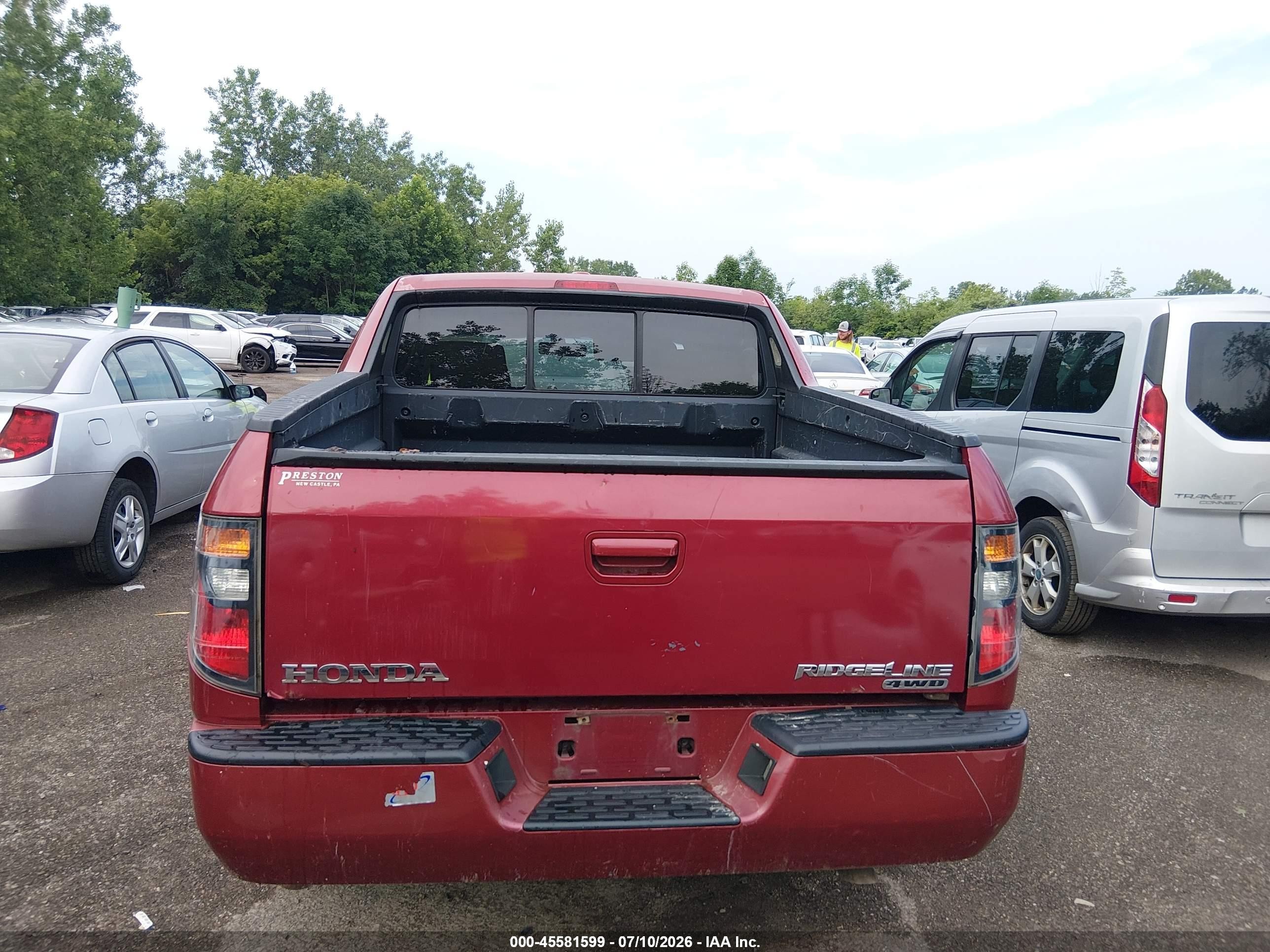 2006 Honda Ridgeline Rtl Красный vin: 2HJYK165X6H528540