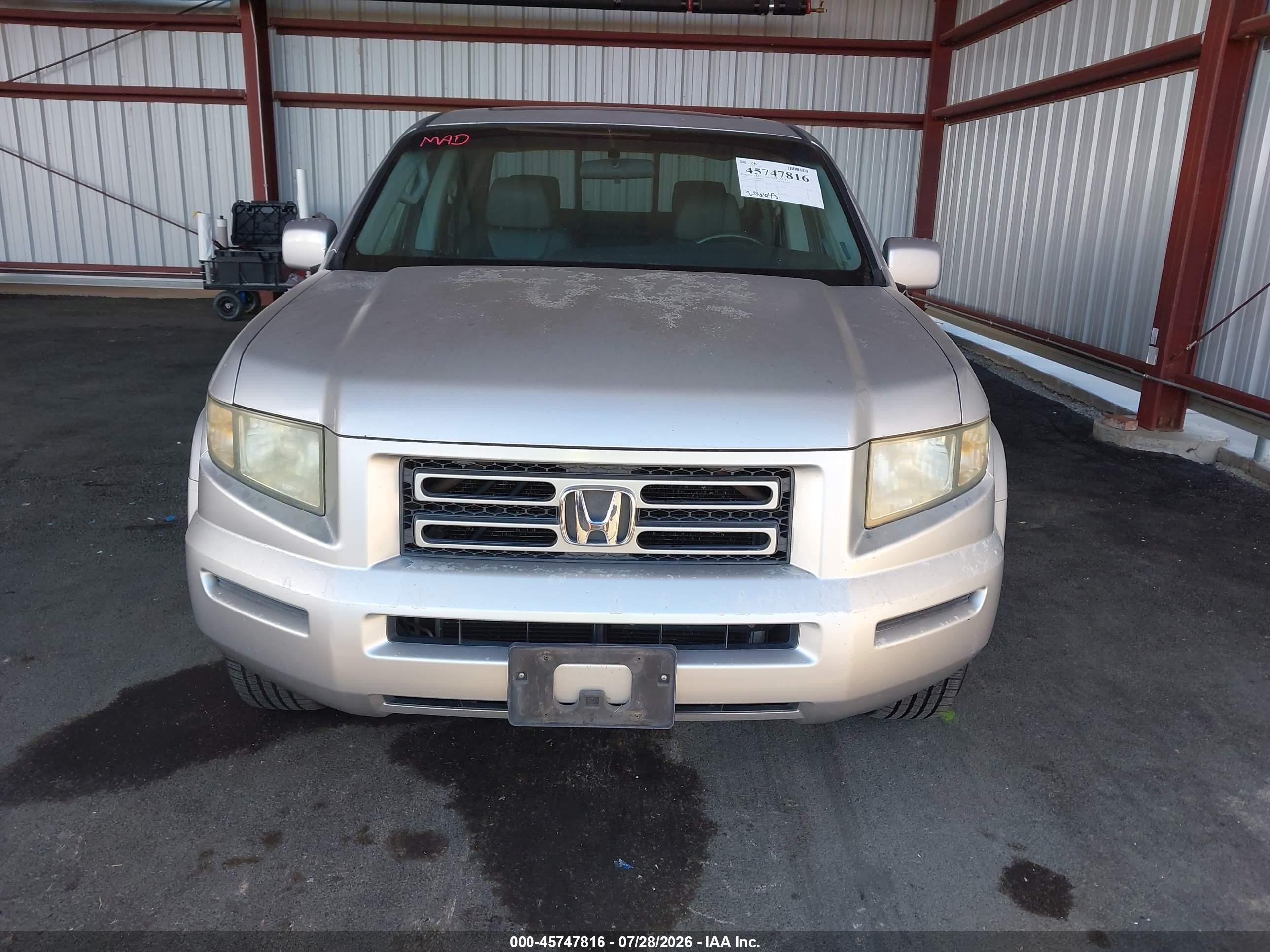 2006 Honda Ridgeline Rtl Silver vin: 2HJYK165X6H570609