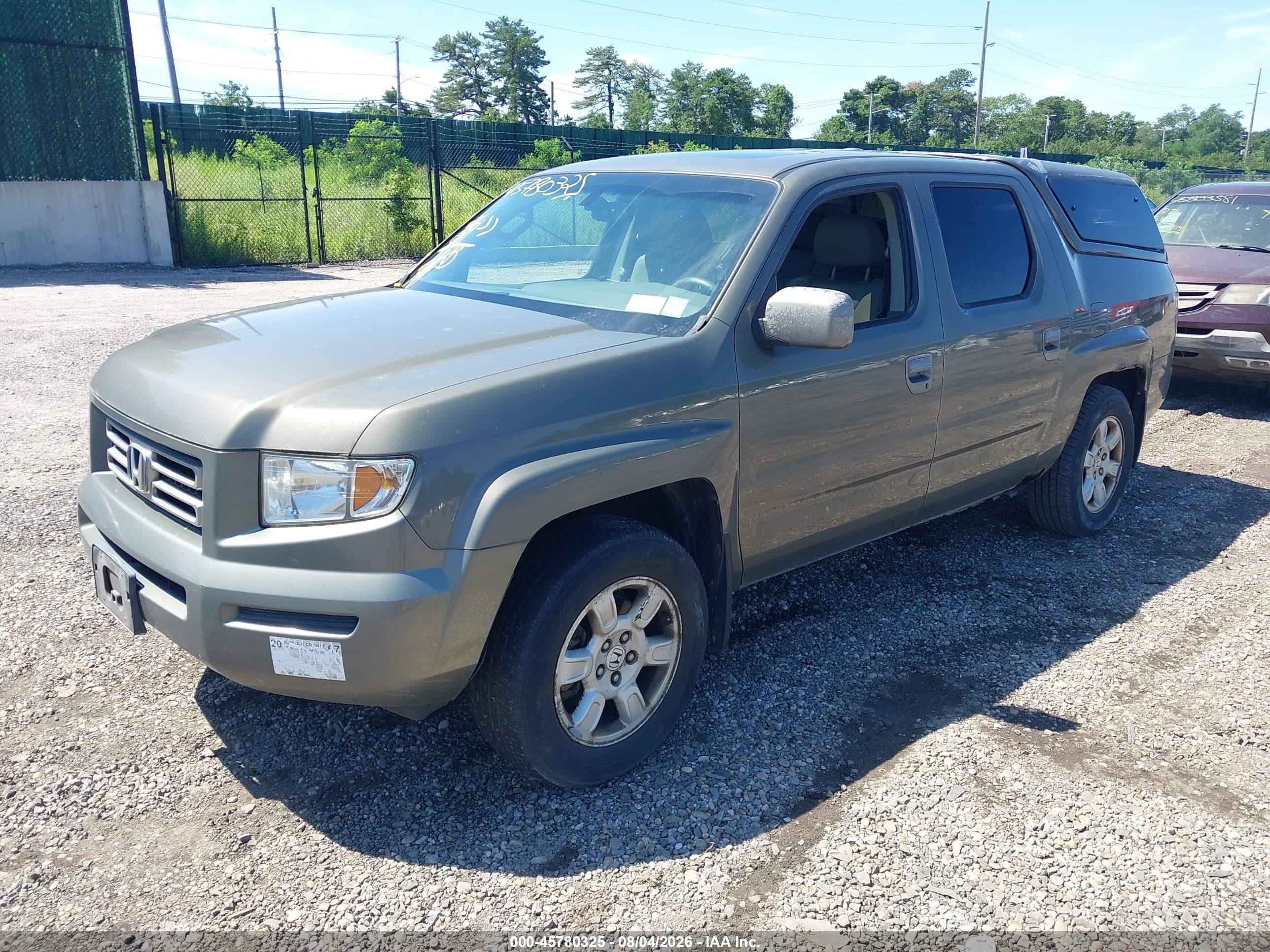 2007 Honda Ridgeline Rtl Green vin: 2HJYK165X7H520164