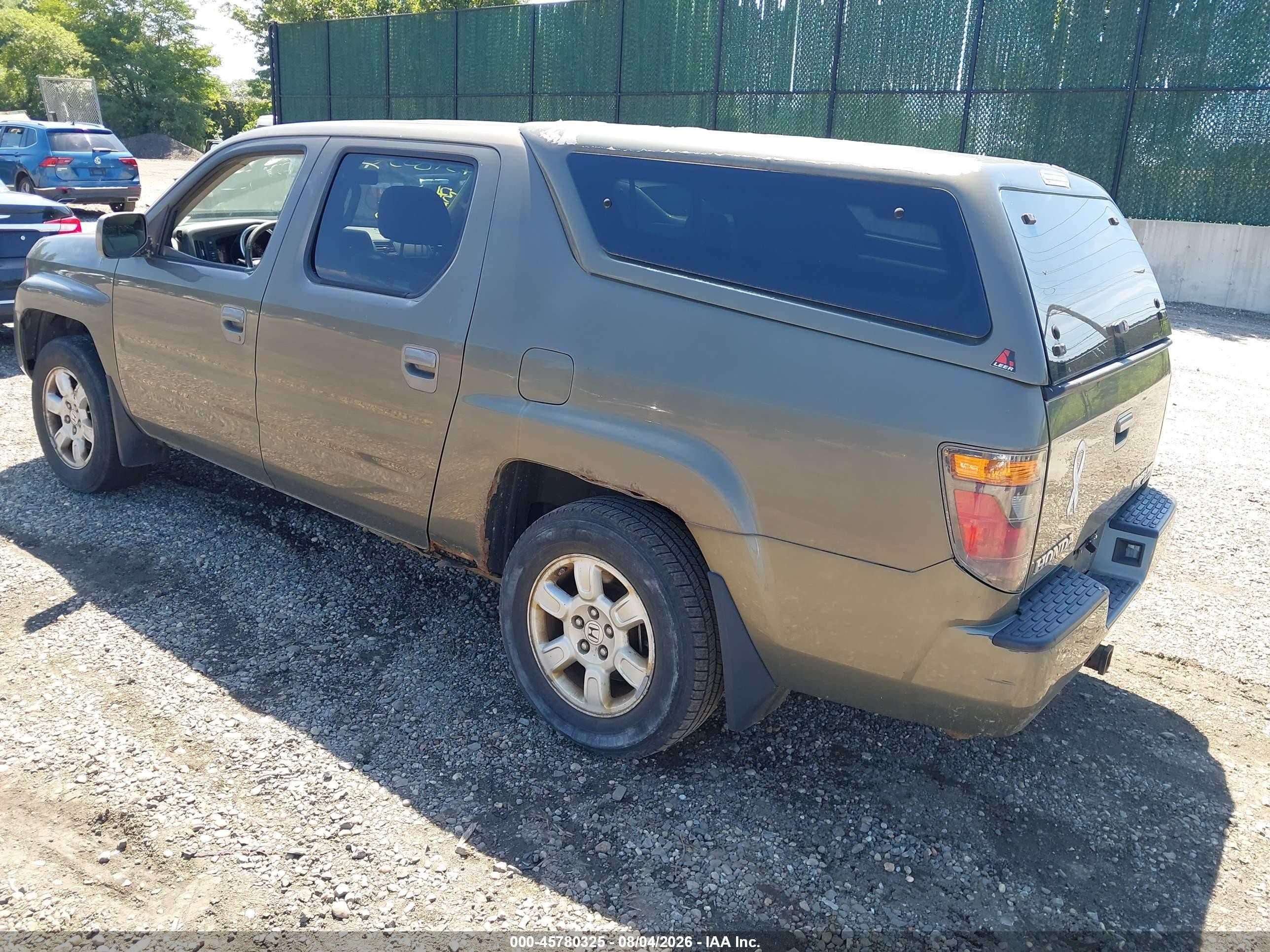 2007 Honda Ridgeline Rtl Green vin: 2HJYK165X7H520164