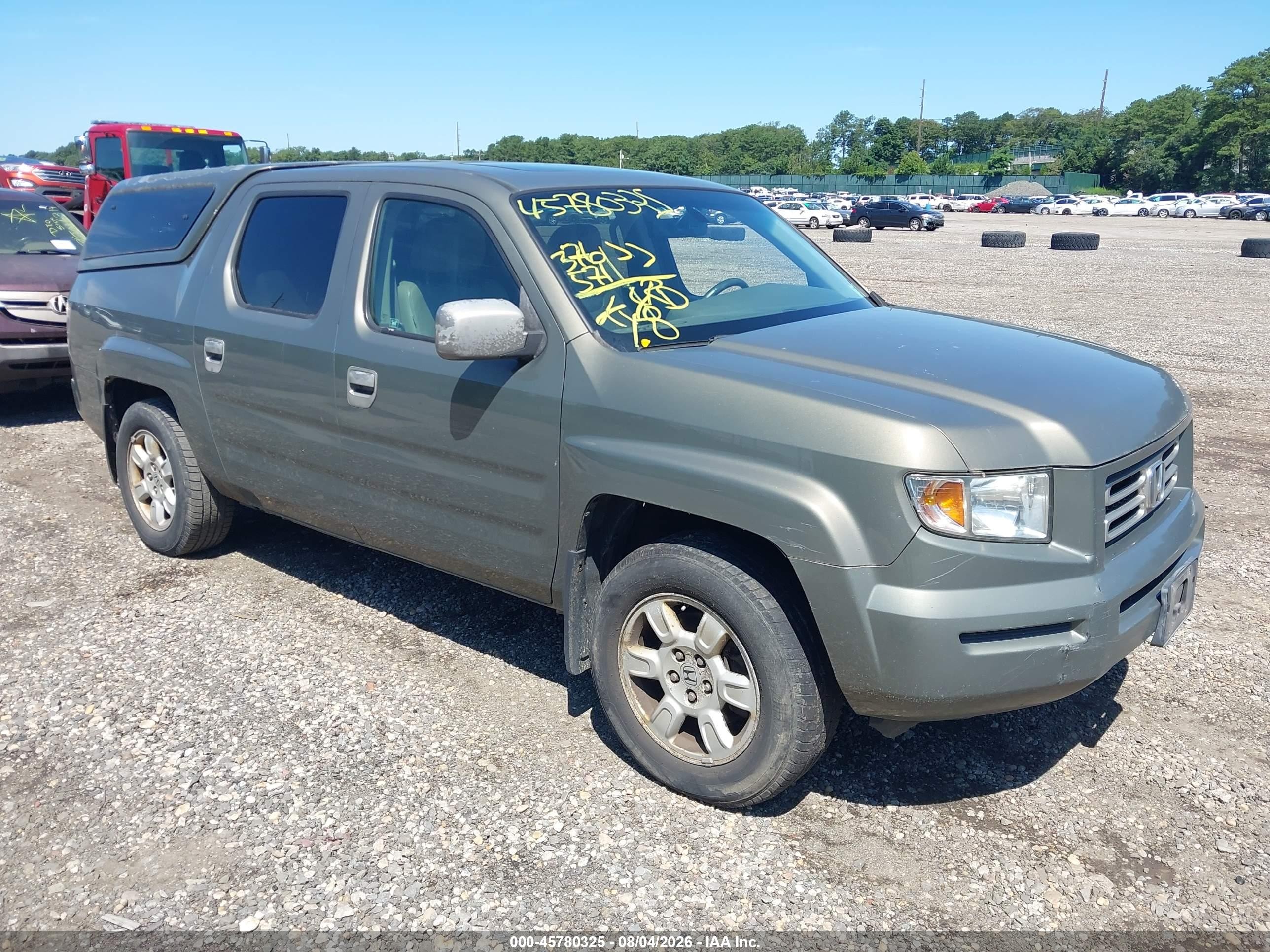2007 Honda Ridgeline Rtl Green vin: 2HJYK165X7H520164