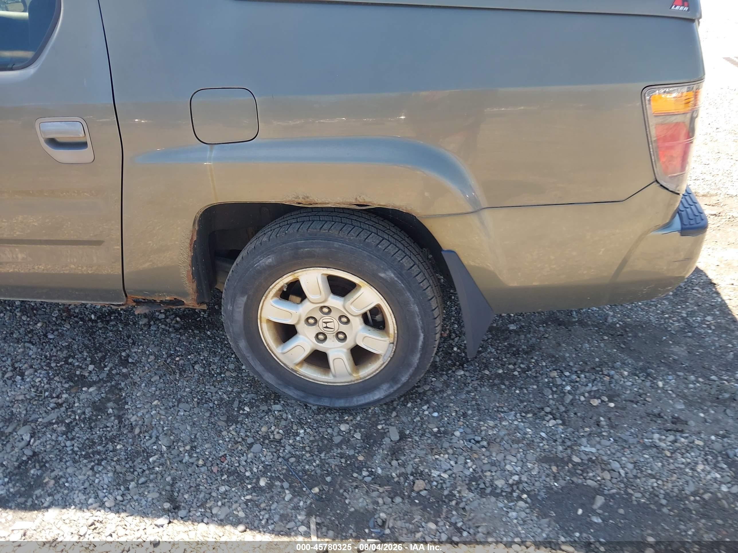 2007 Honda Ridgeline Rtl Green vin: 2HJYK165X7H520164