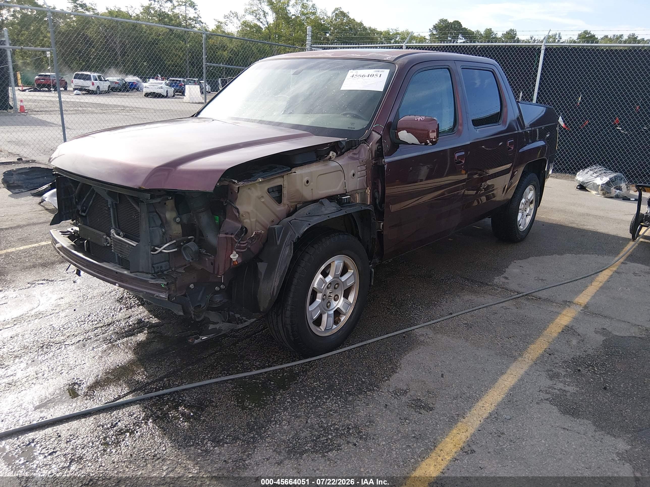 2008 Honda Ridgeline Rtl Burgundy vin: 2HJYK165X8H537323