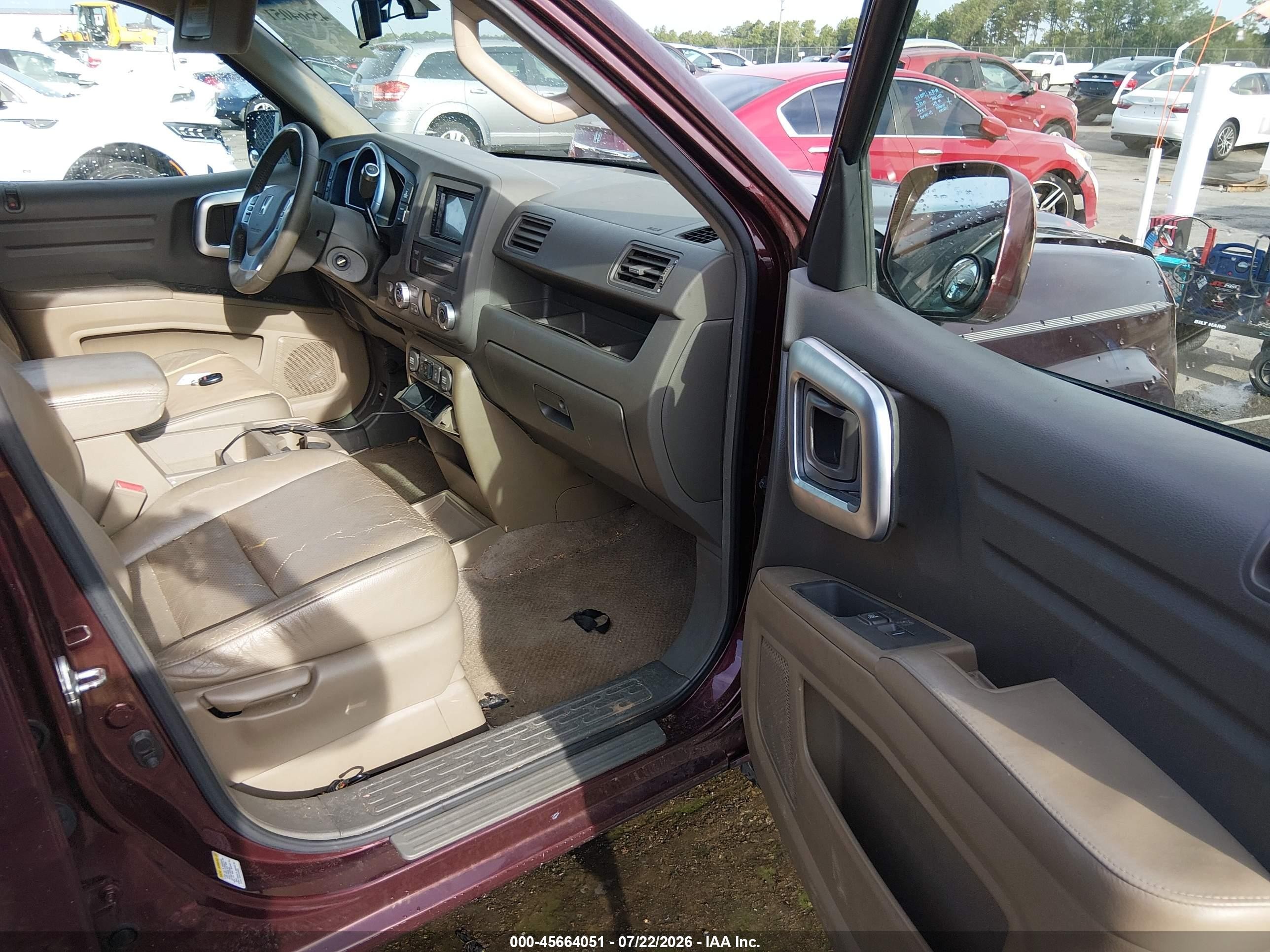 2008 Honda Ridgeline Rtl Burgundy vin: 2HJYK165X8H537323