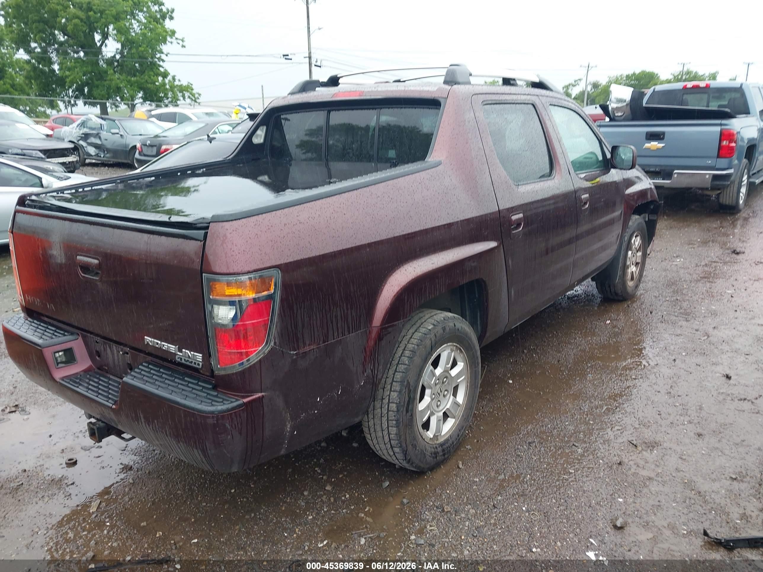 2008 Honda Ridgeline Rtl Maroon vin: 2HJYK165X8H542196