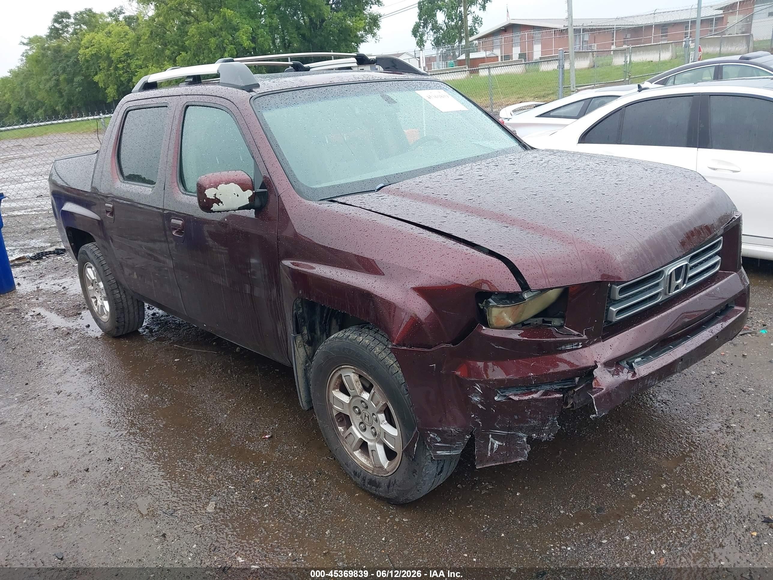 2008 Honda Ridgeline Rtl Maroon vin: 2HJYK165X8H542196