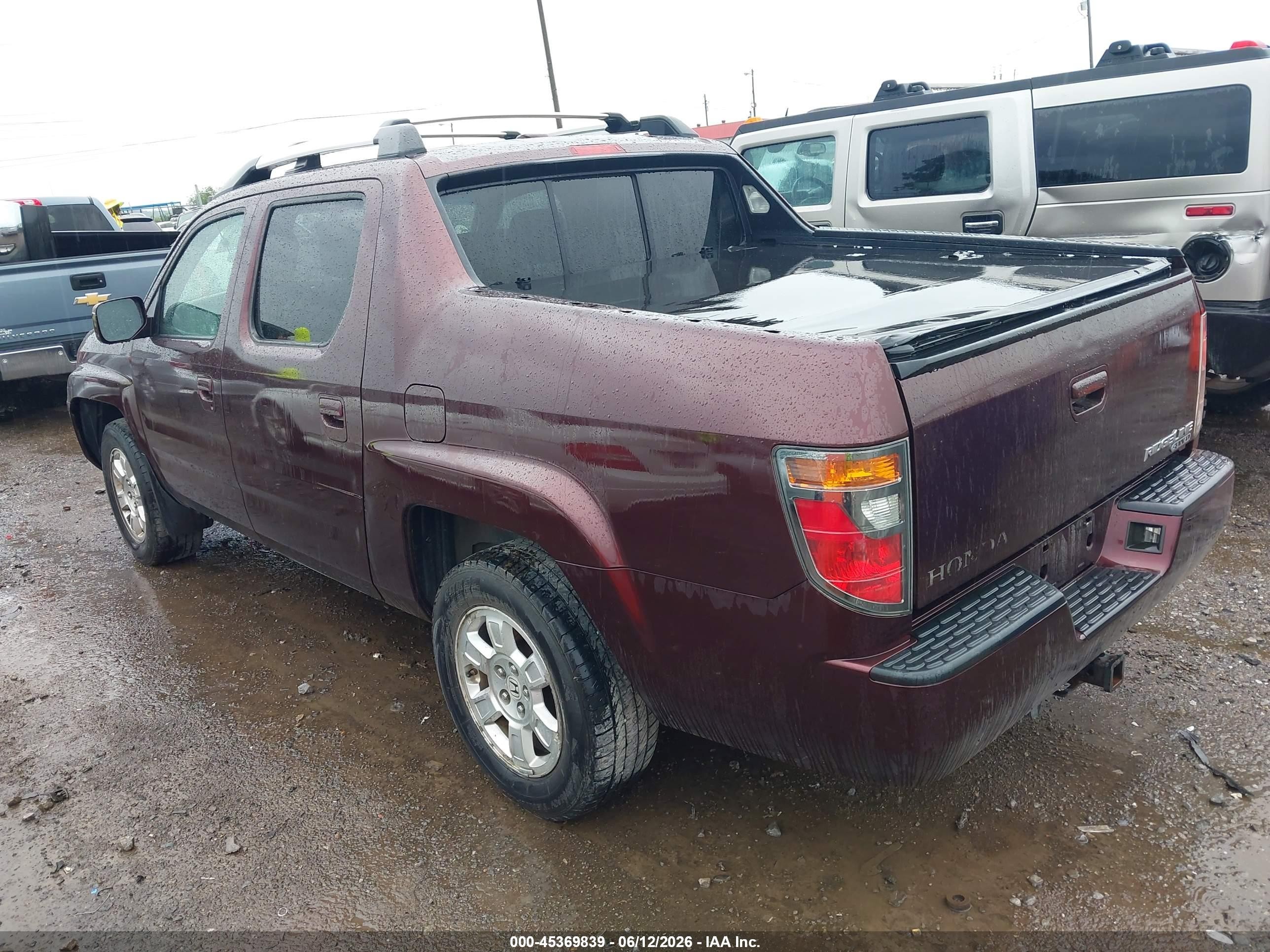 2008 Honda Ridgeline Rtl Maroon vin: 2HJYK165X8H542196