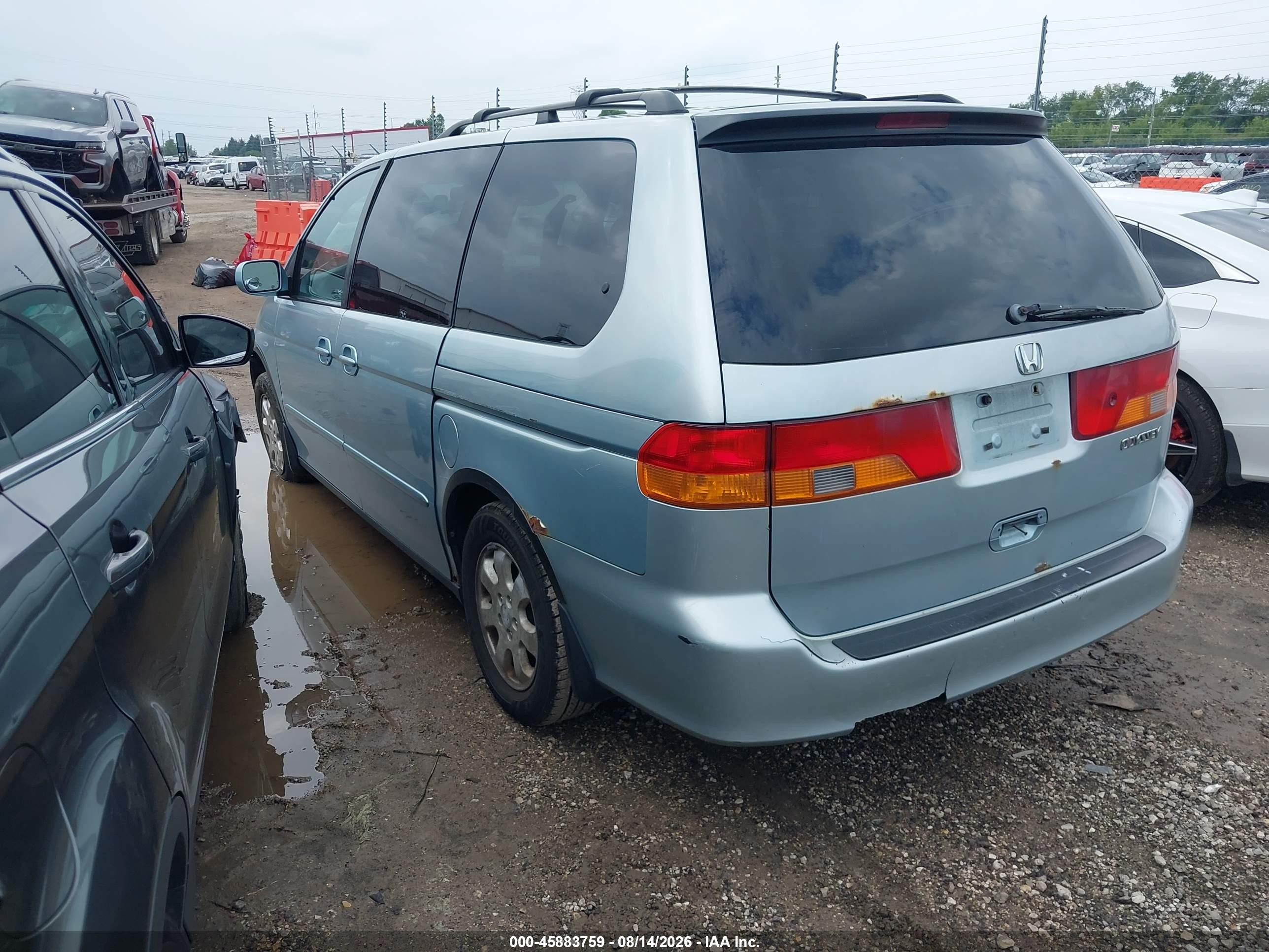 2002 Honda Odyssey Ex-l Light Blue vin: 2HKRL180X2H588472