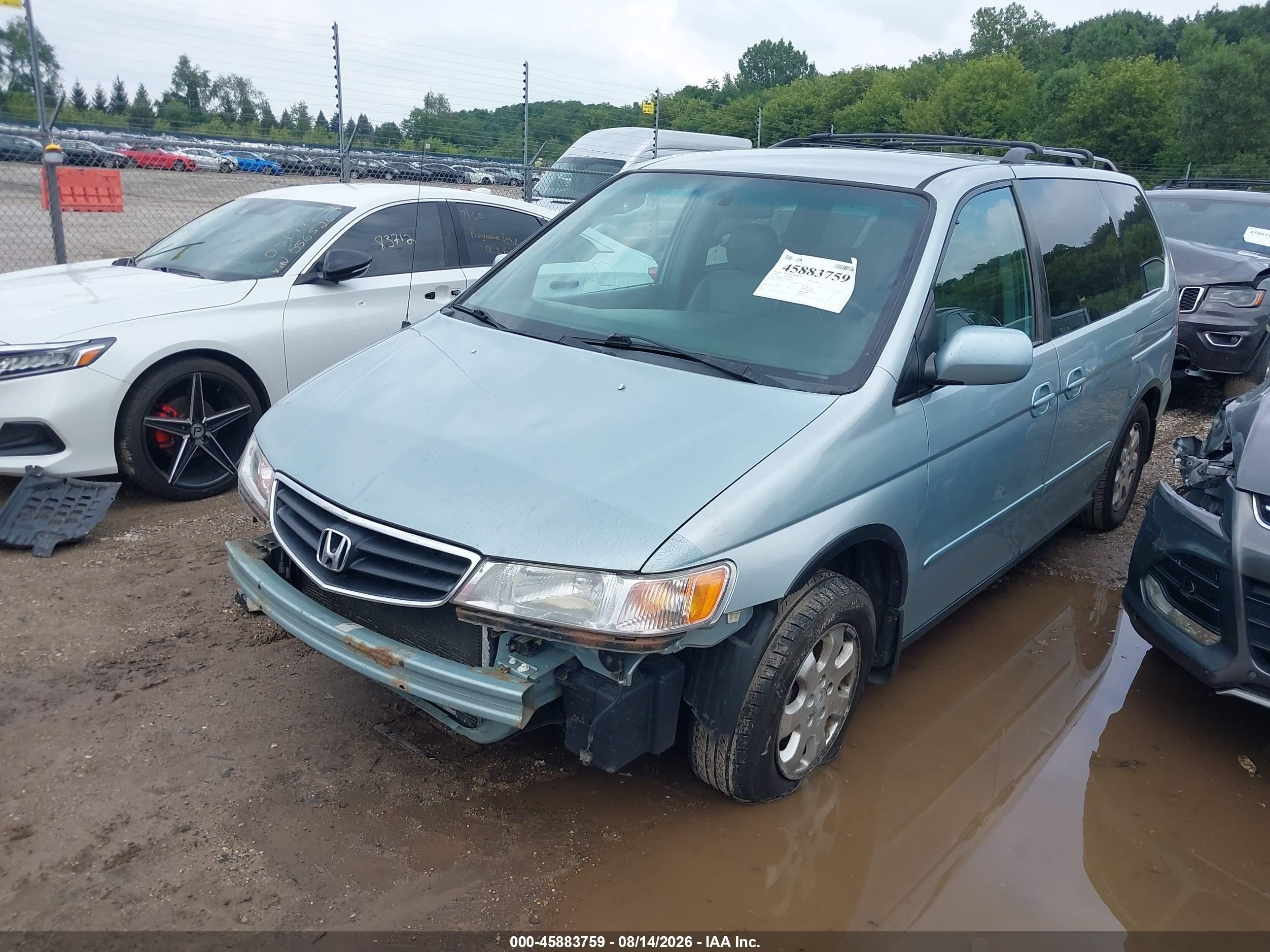 2002 Honda Odyssey Ex-l Light Blue vin: 2HKRL180X2H588472