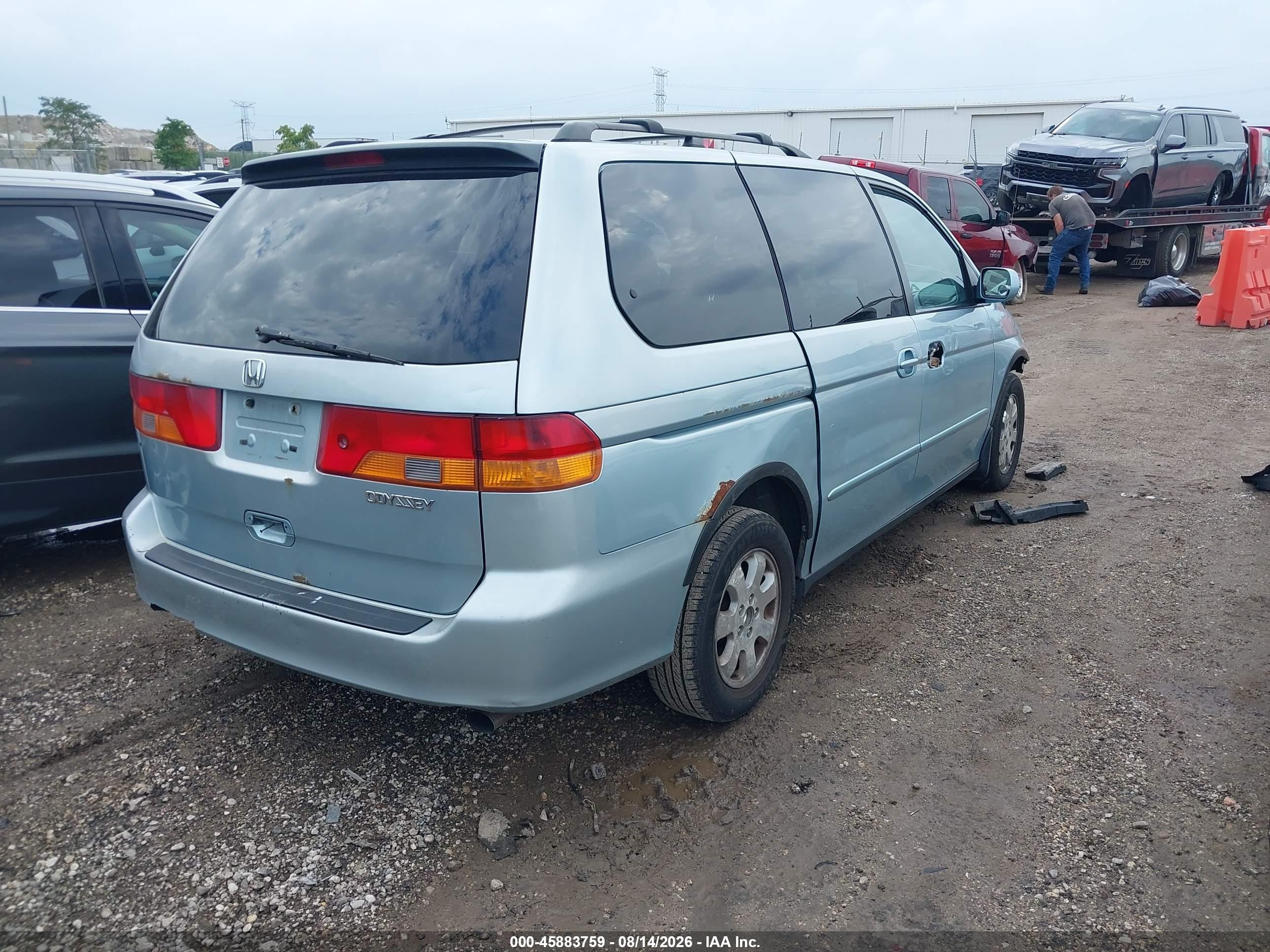 2002 Honda Odyssey Ex-l Light Blue vin: 2HKRL180X2H588472