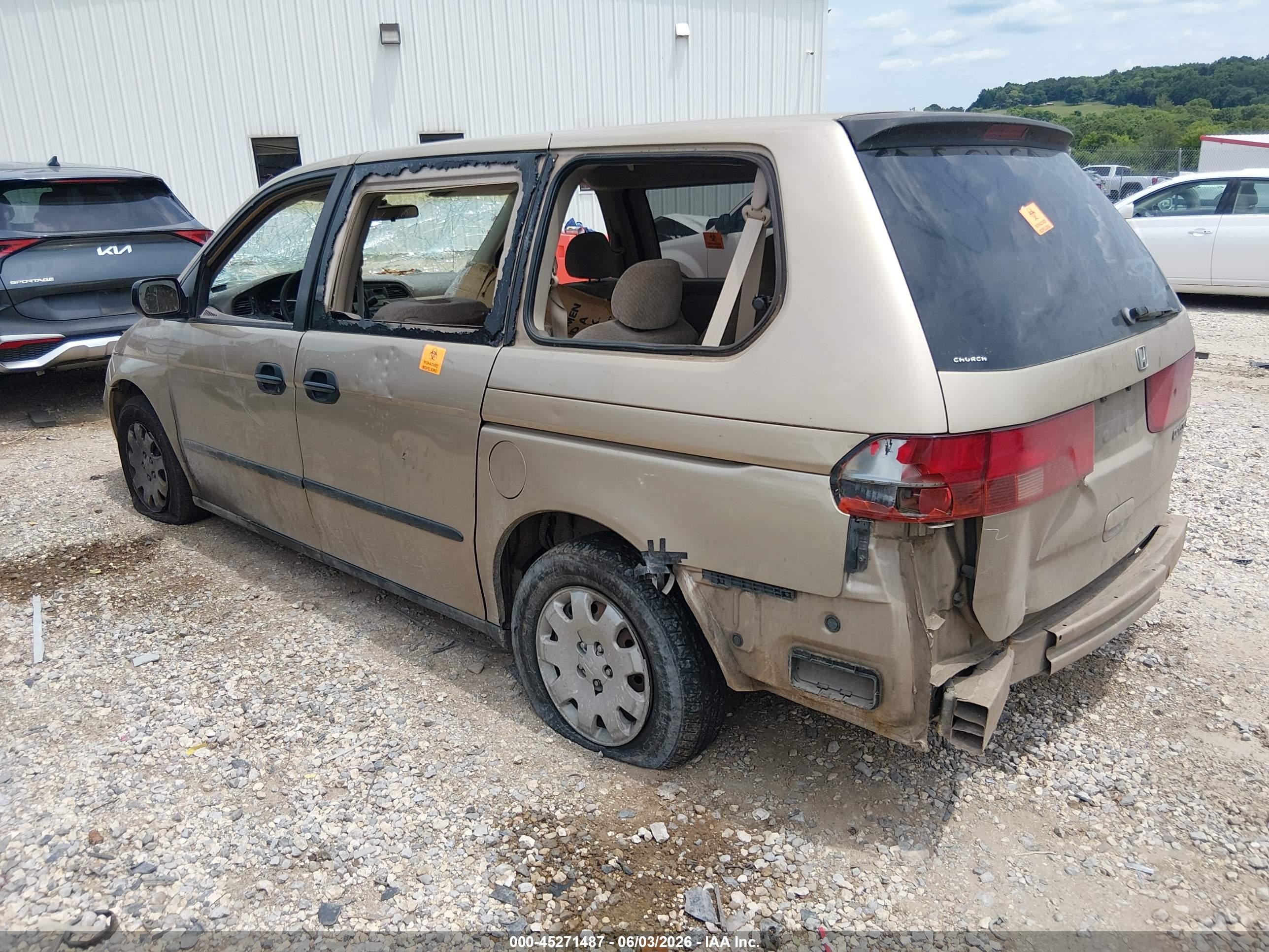 2000 Honda Odyssey Lx Золотой vin: 2HKRL1854YH588200