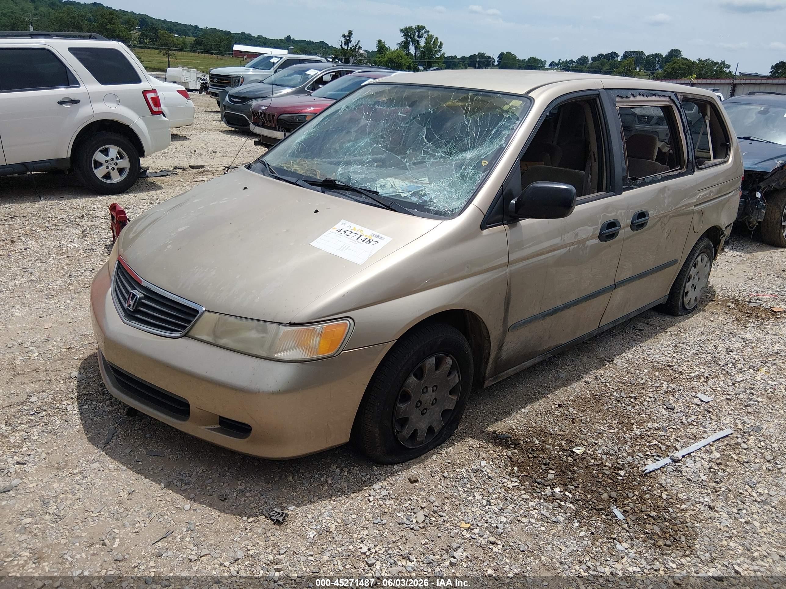 2000 Honda Odyssey Lx Золотой vin: 2HKRL1854YH588200
