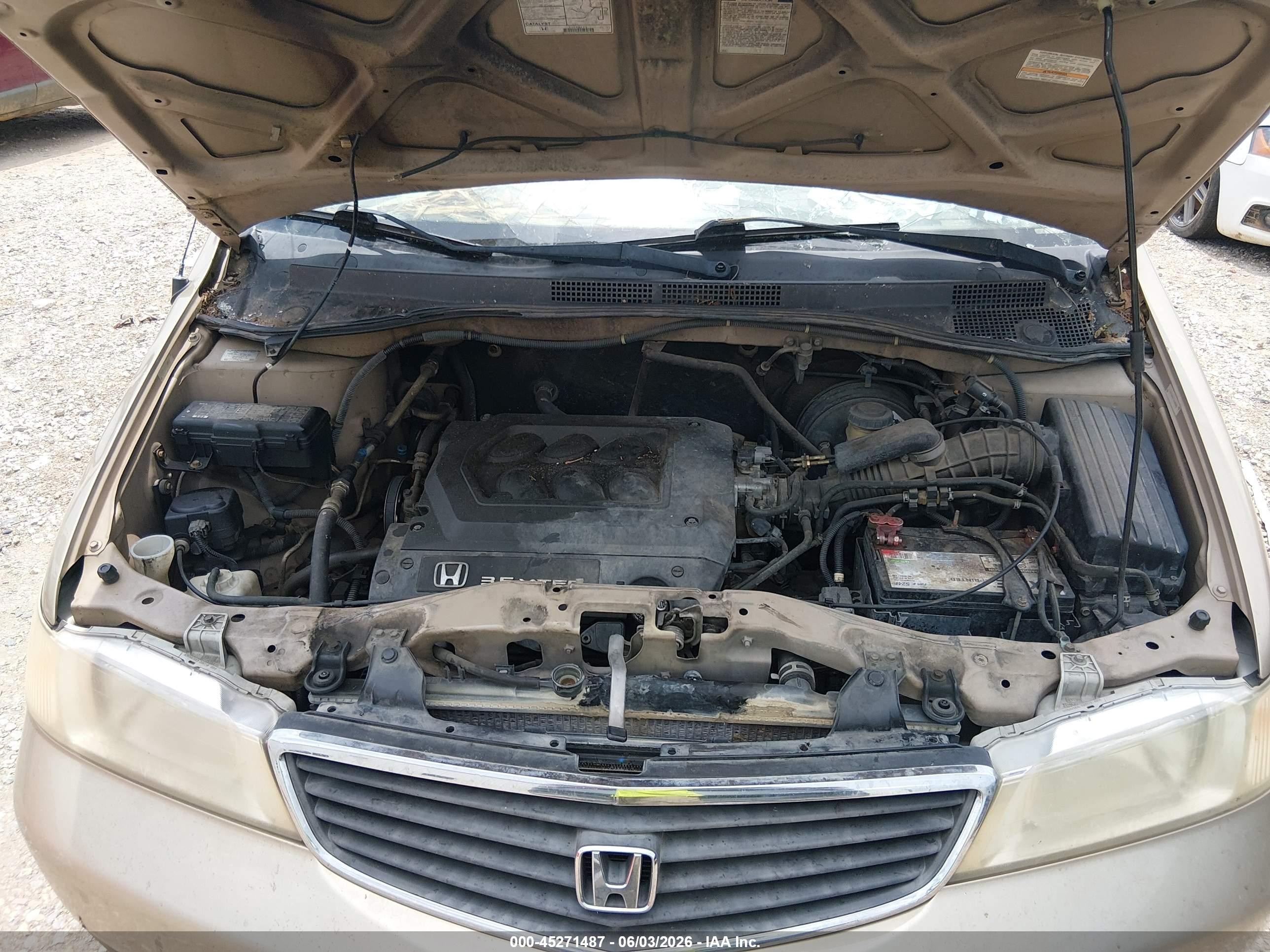 2000 Honda Odyssey Lx Золотой vin: 2HKRL1854YH588200