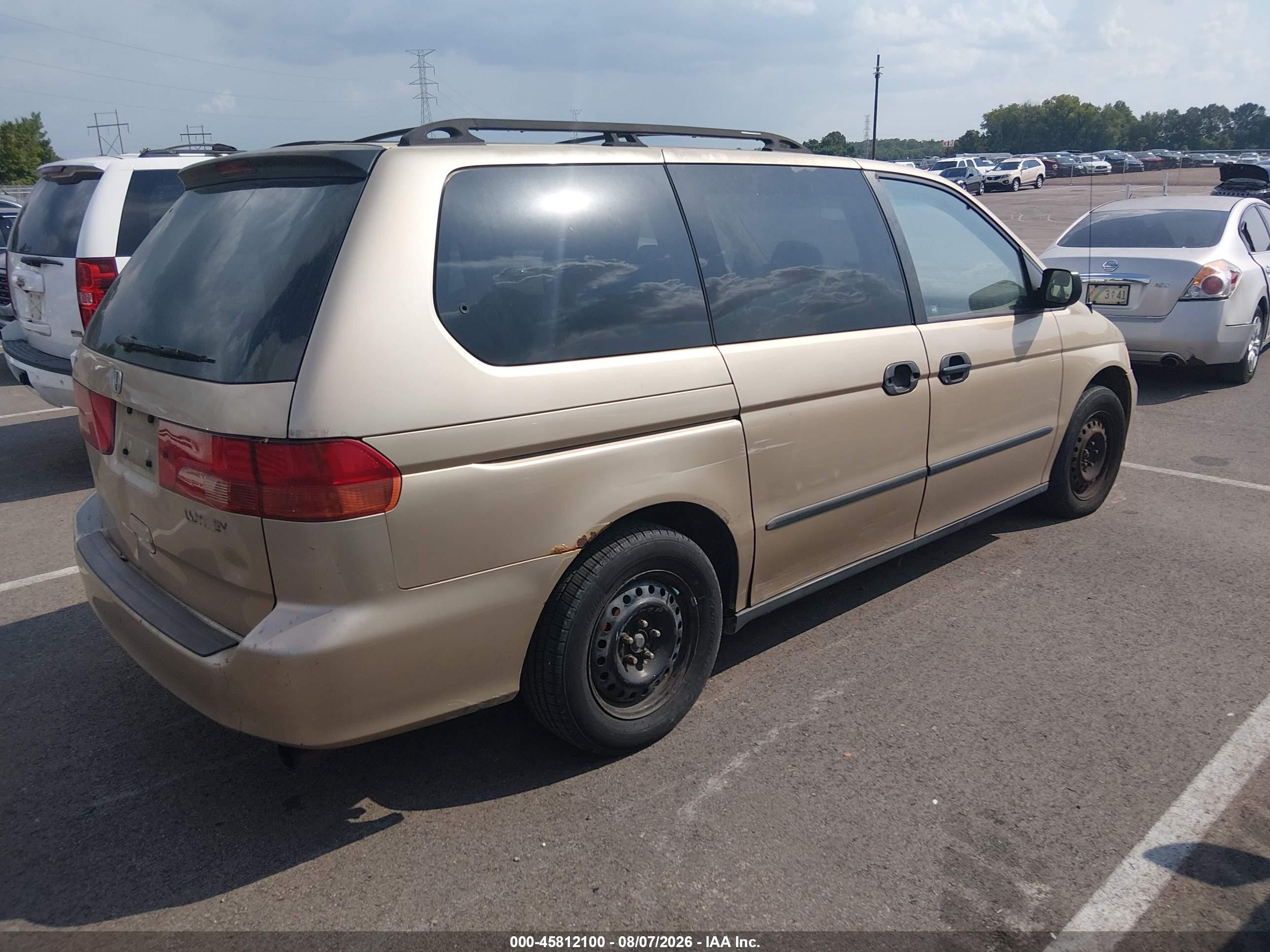 2001 Honda Odyssey Lx Золотой vin: 2HKRL18561H534984