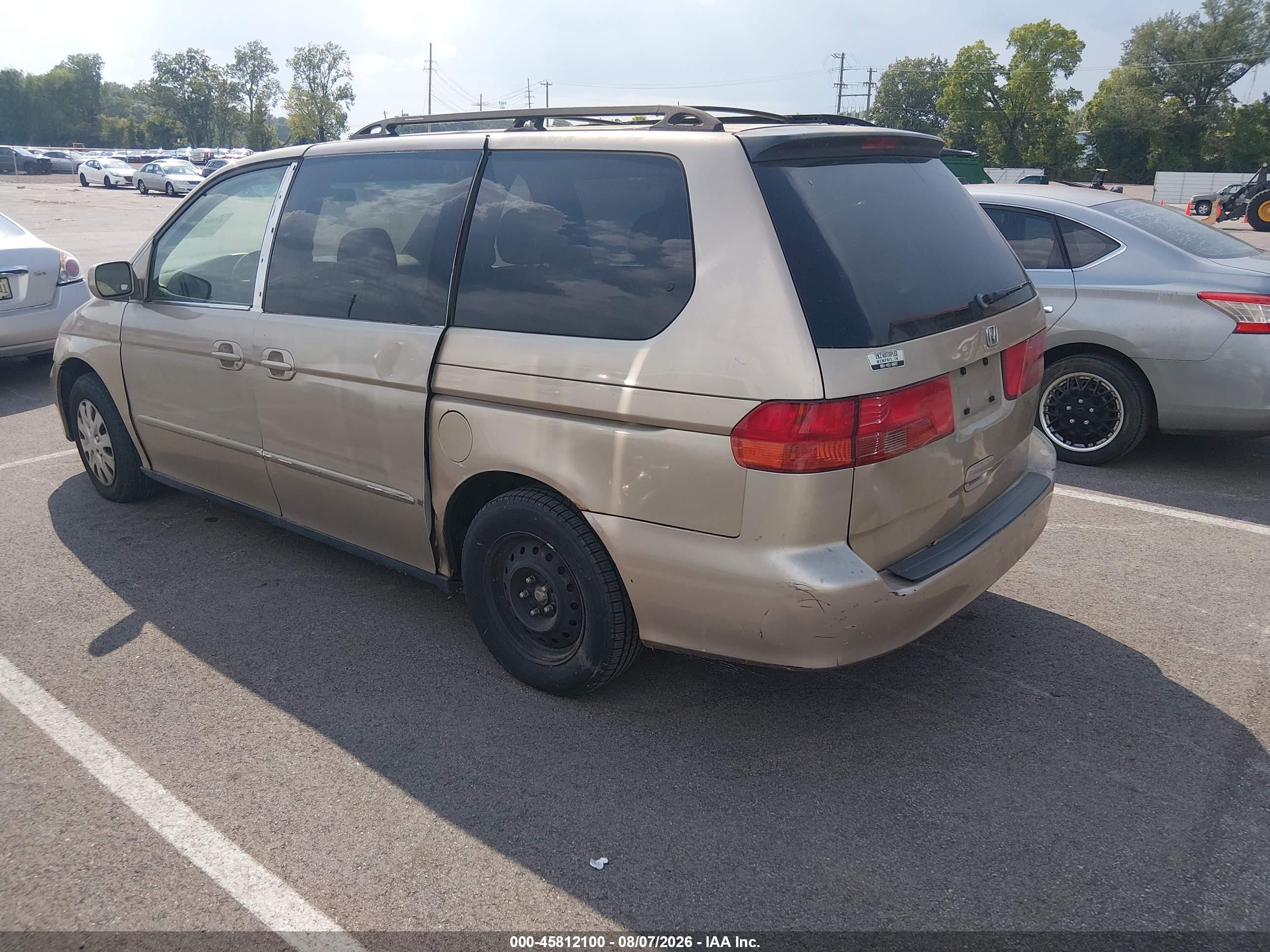 2001 Honda Odyssey Lx Золотой vin: 2HKRL18561H534984