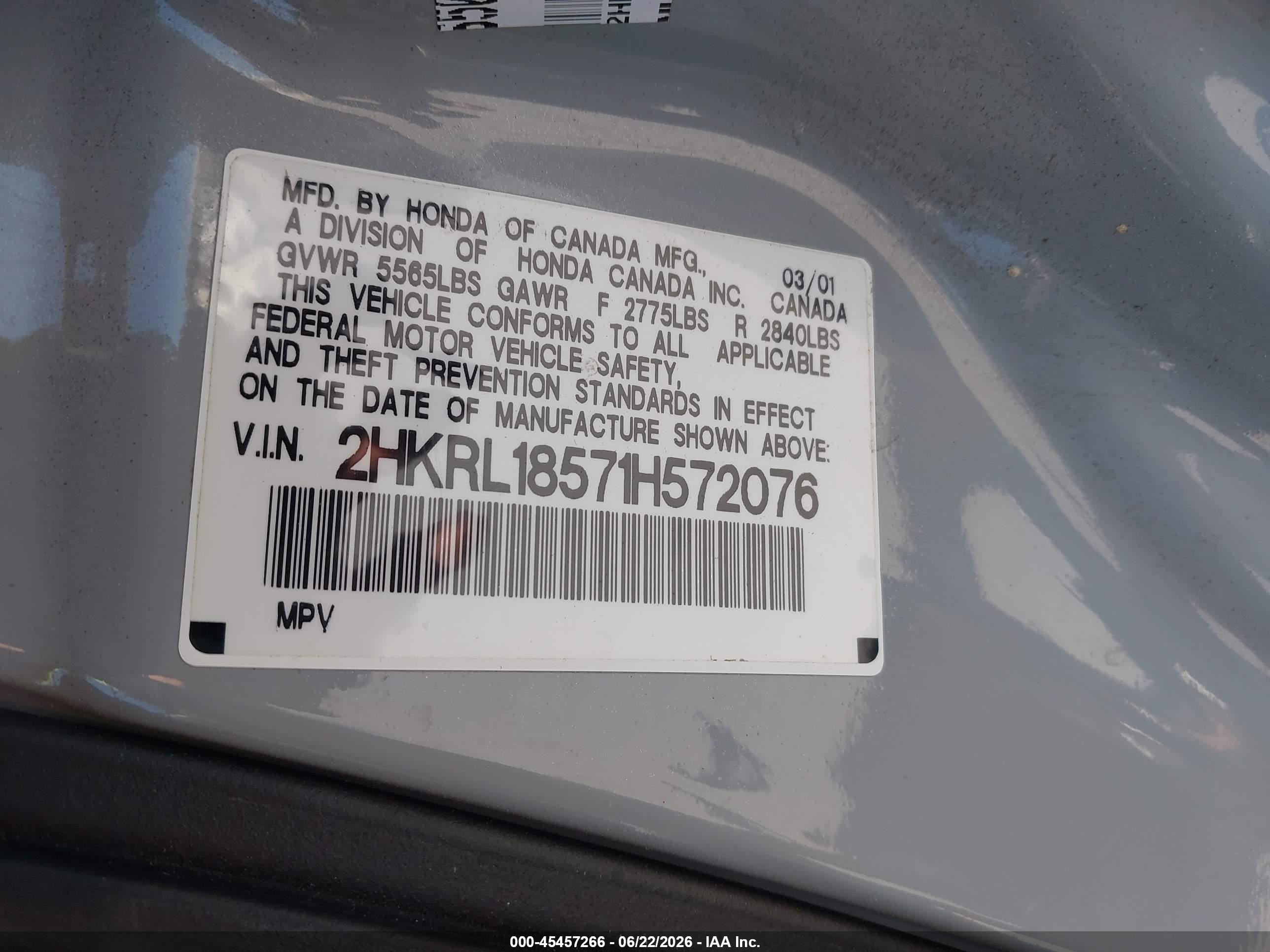 2001 Honda Odyssey Lx Silver vin: 2HKRL18571H572076