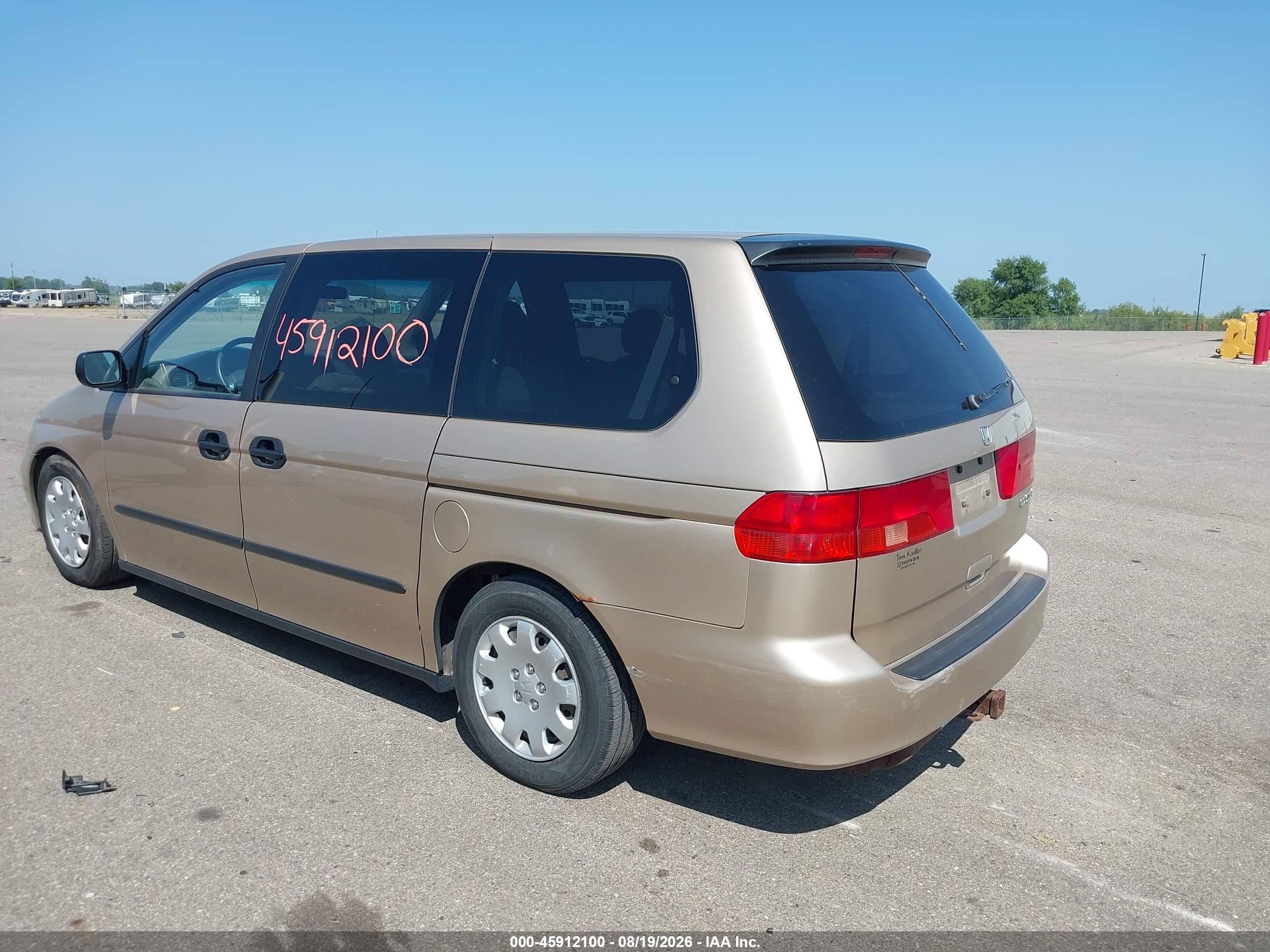 2001 Honda Odyssey Lx Gold vin: 2HKRL18591H596735