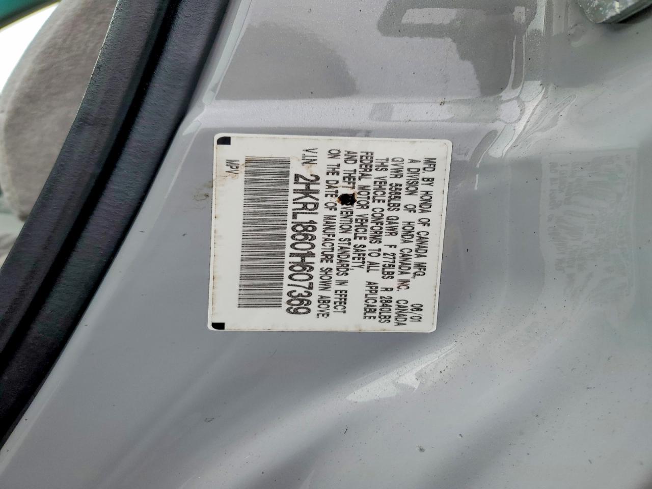 2001 Honda Odyssey Ex Silver vin: 2HKRL18601H607369