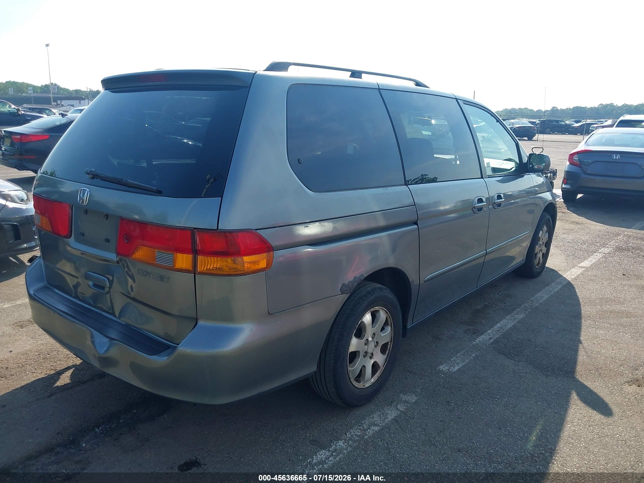 2002 Honda Odyssey Ex Gray vin: 2HKRL18602H502624