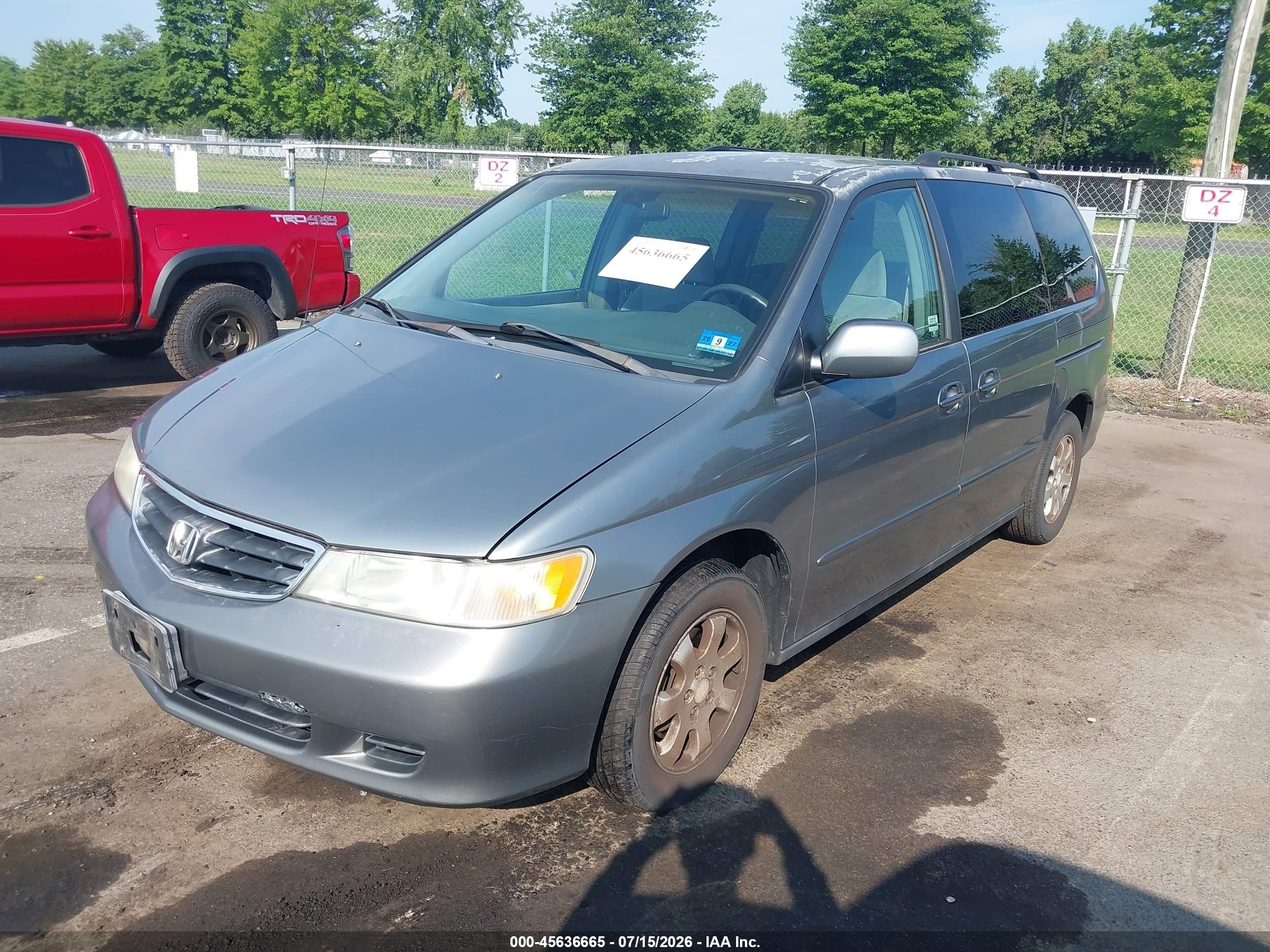 2002 Honda Odyssey Ex Gray vin: 2HKRL18602H502624