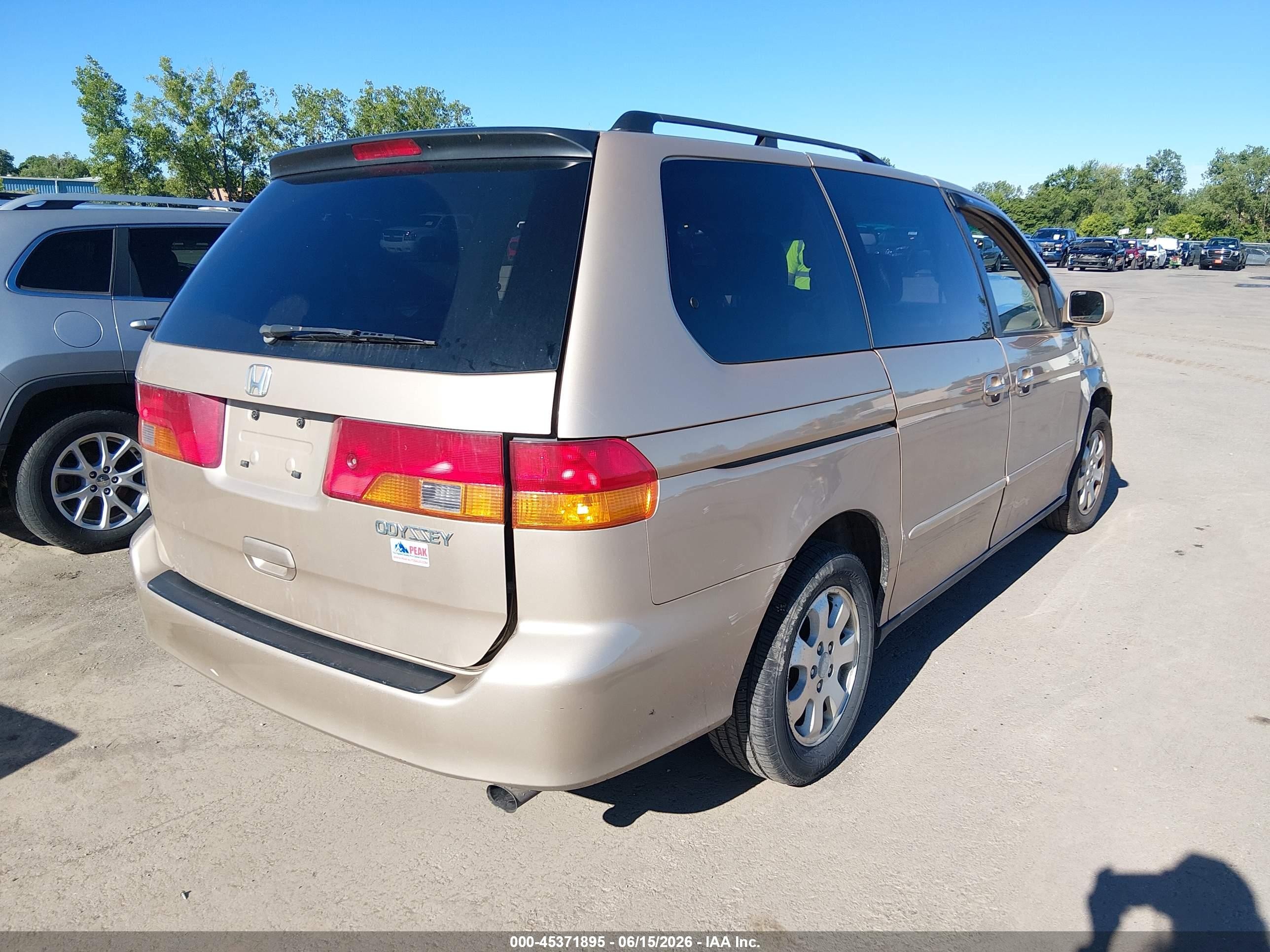 2002 Honda Odyssey Ex Tan vin: 2HKRL18602H504891