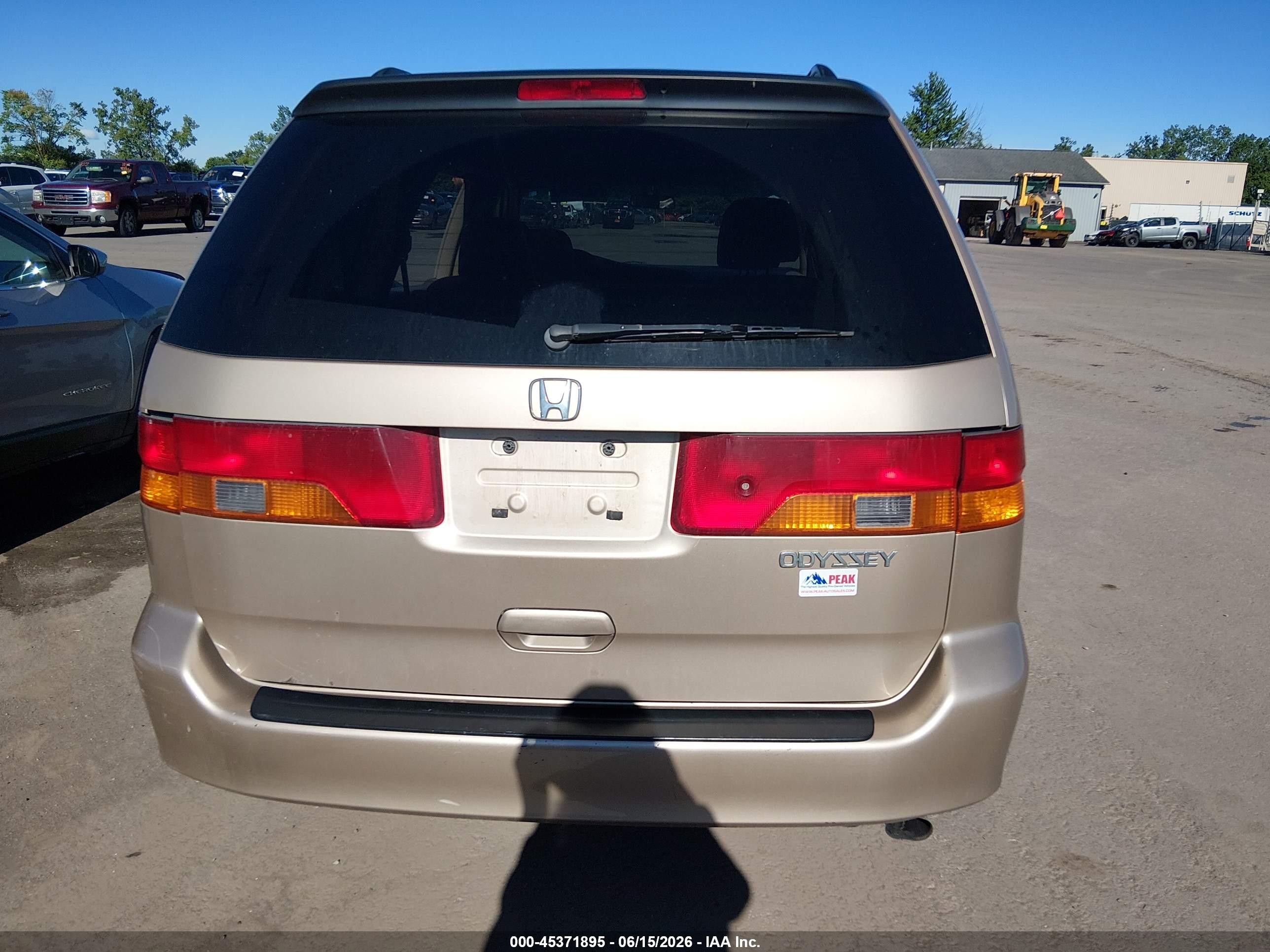 2002 Honda Odyssey Ex Tan vin: 2HKRL18602H504891