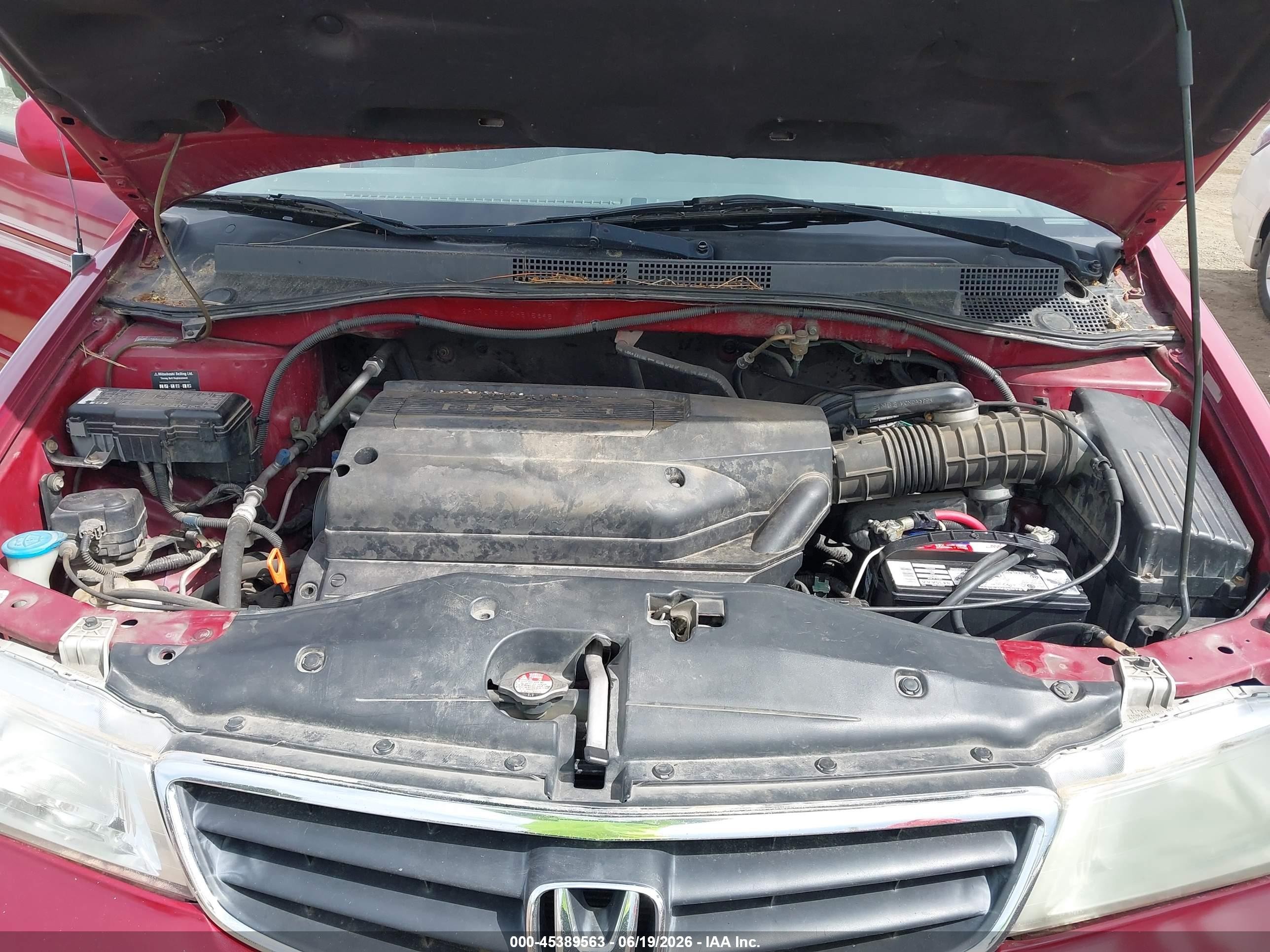 2002 Honda Odyssey Ex Red vin: 2HKRL18602H515695