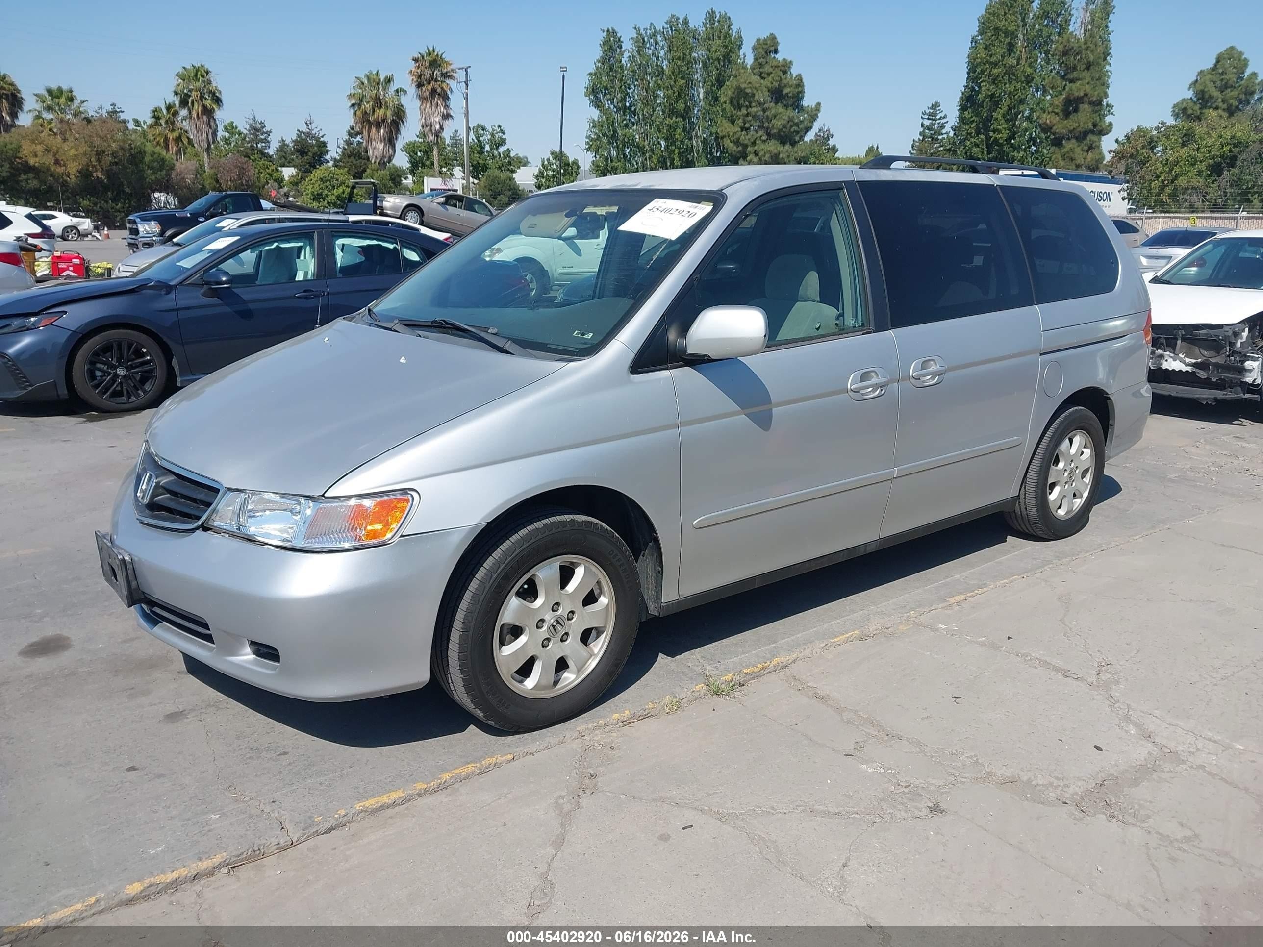 2002 Honda Odyssey Ex Silver vin: 2HKRL18602H533243