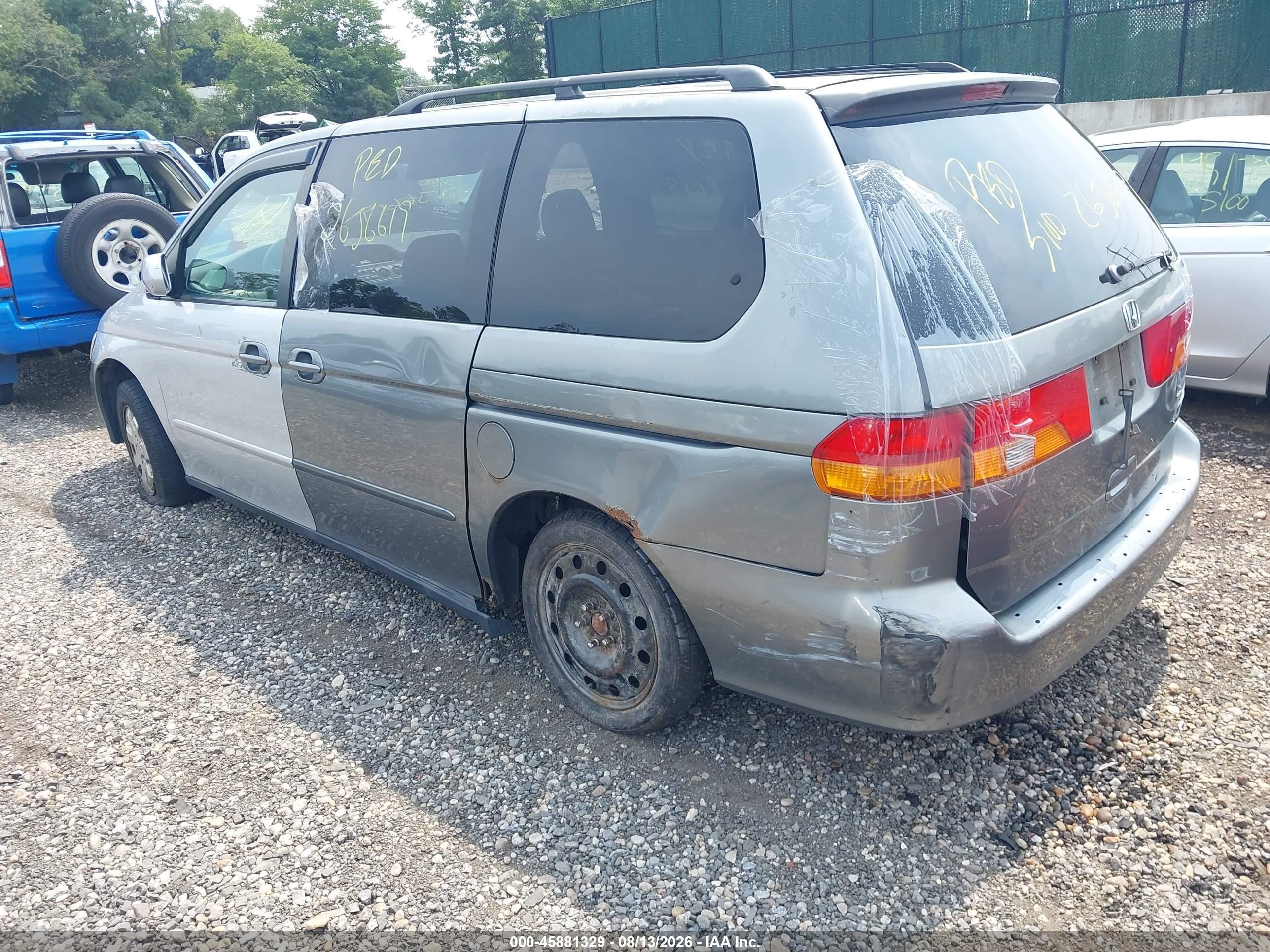 2002 Honda Odyssey Ex Gray vin: 2HKRL18612H543926