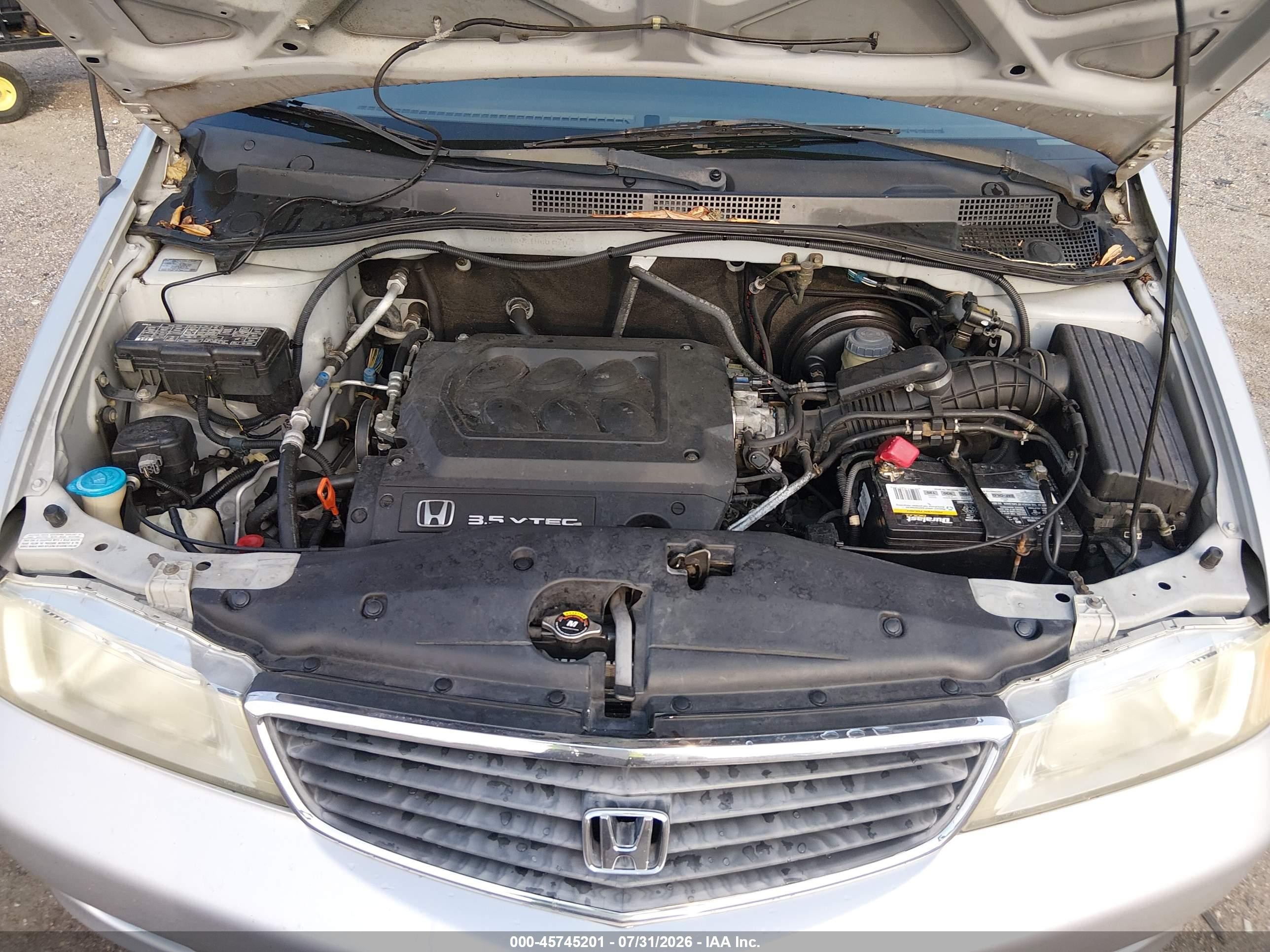 2001 Honda Odyssey Ex Silver vin: 2HKRL18621H601816