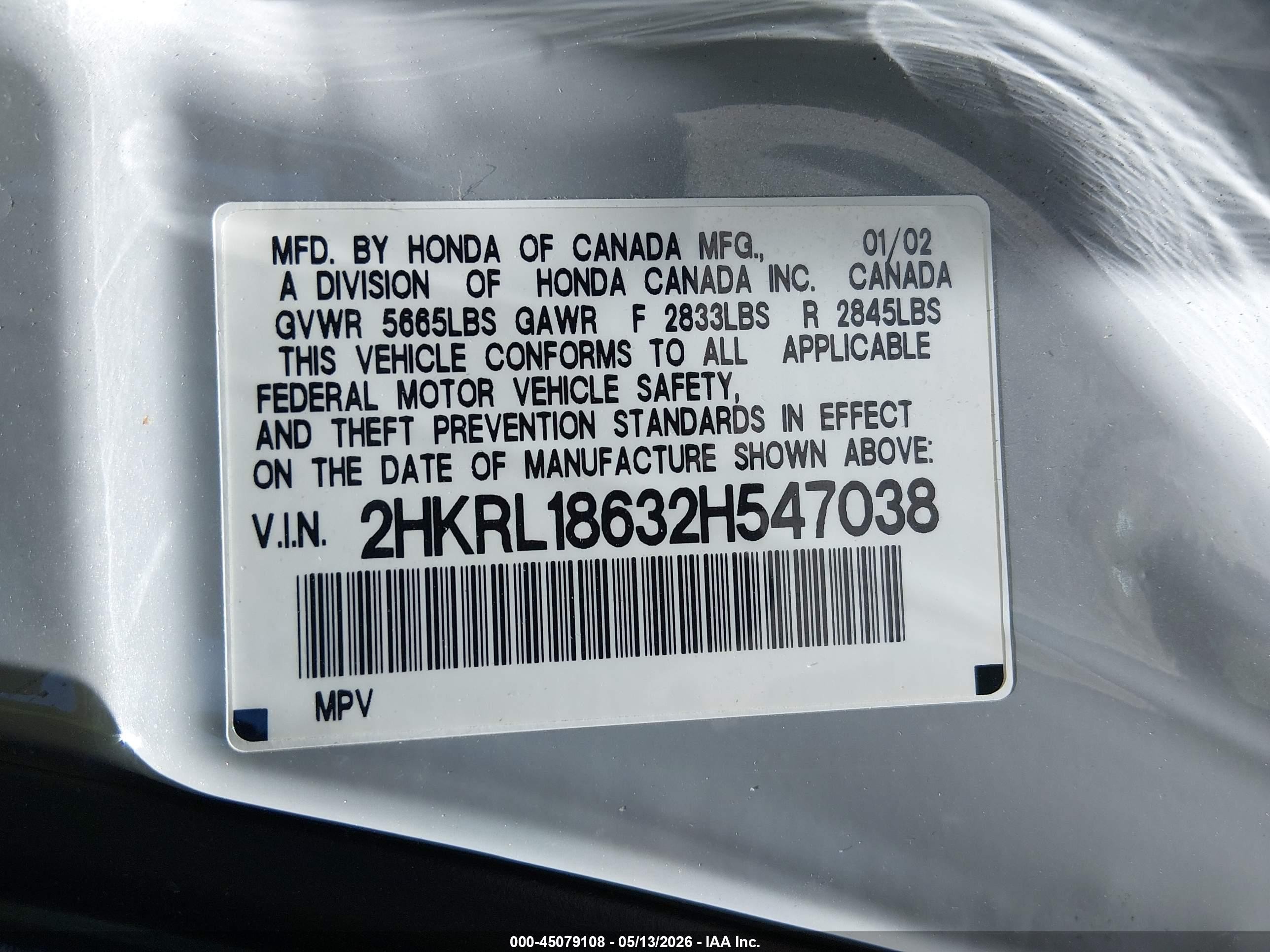 2002 Honda Odyssey Ex Silver vin: 2HKRL18632H547038