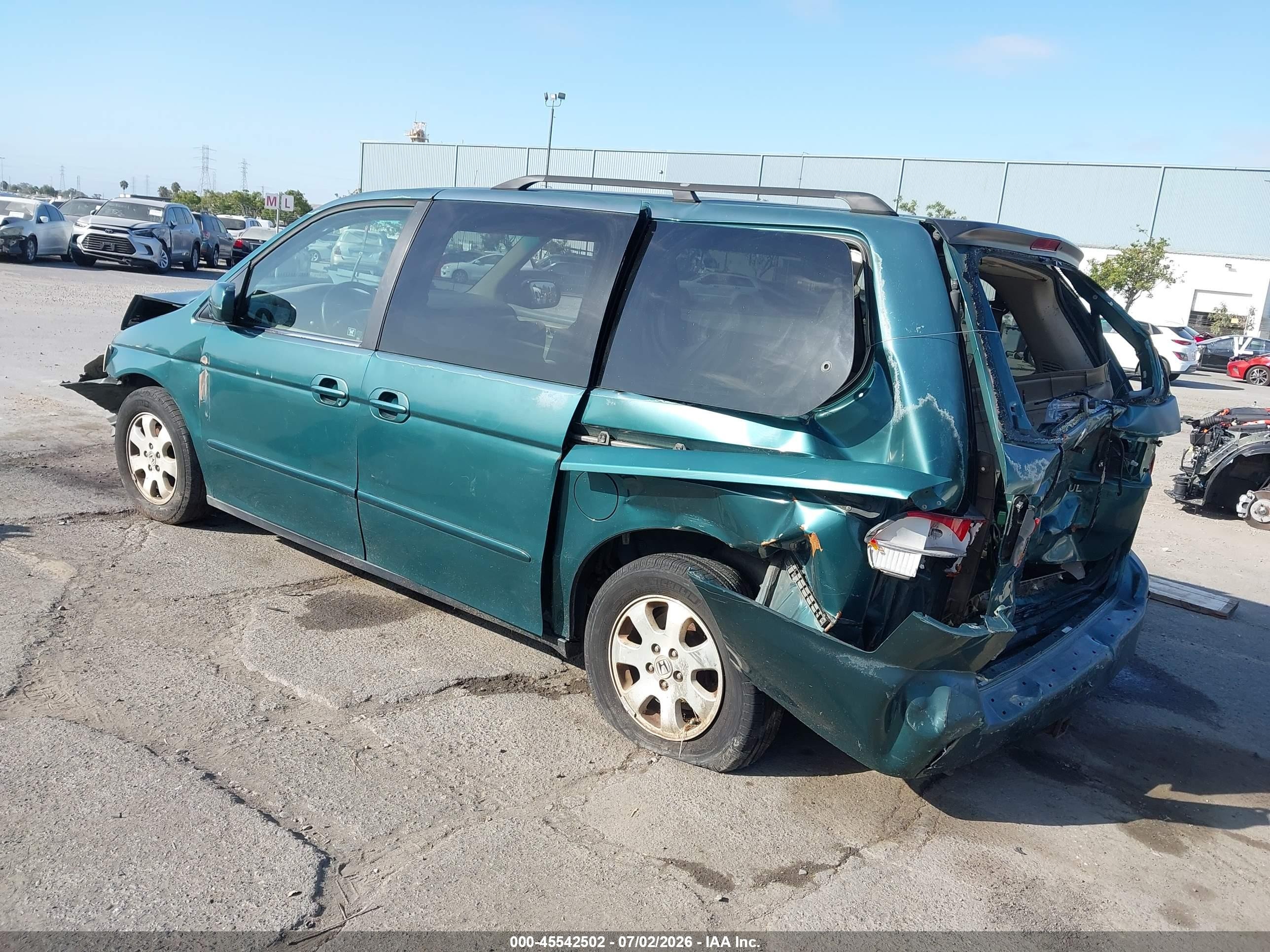 2002 Honda Odyssey Ex Green vin: 2HKRL18632H551137