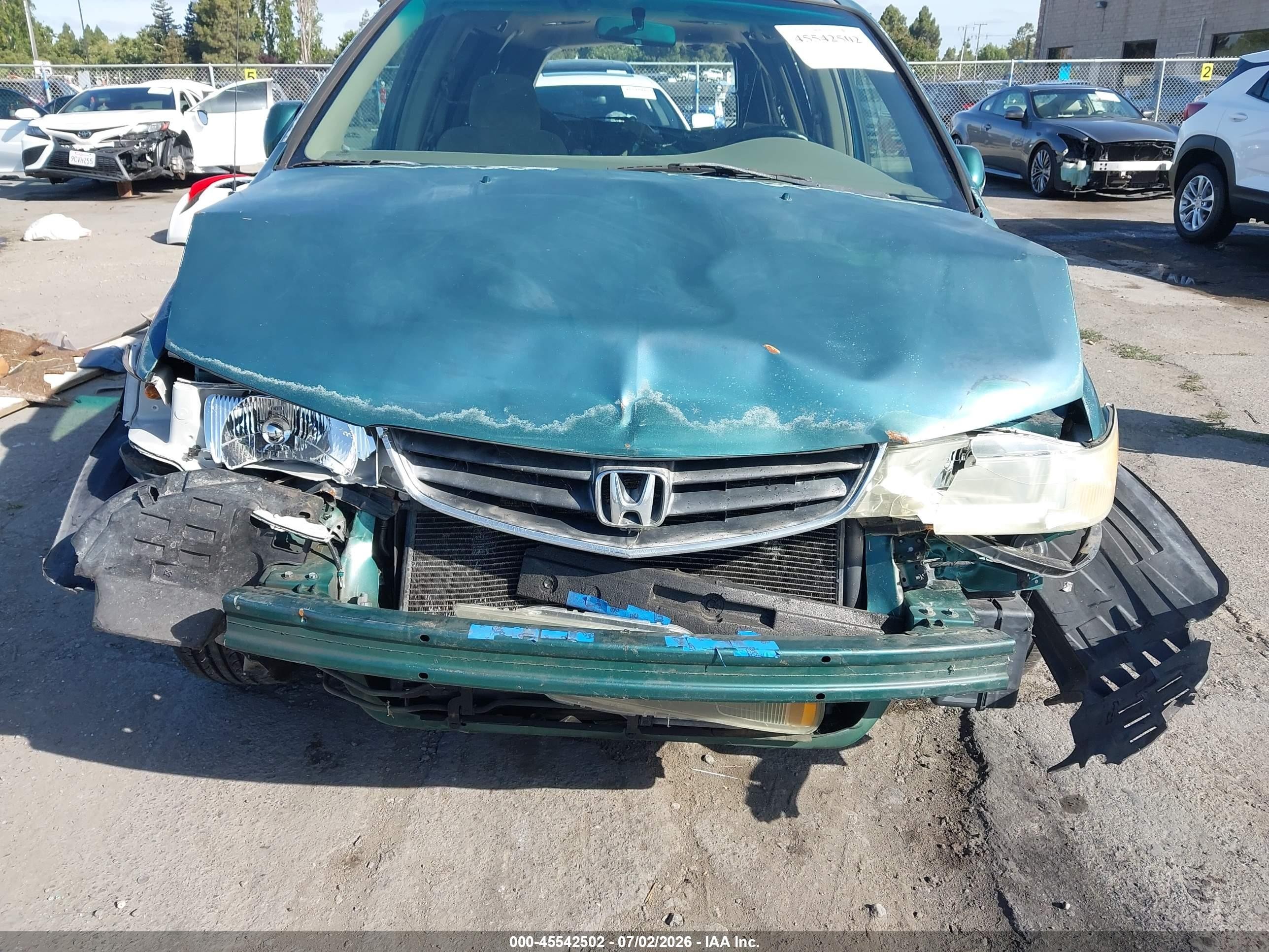 2002 Honda Odyssey Ex Green vin: 2HKRL18632H551137