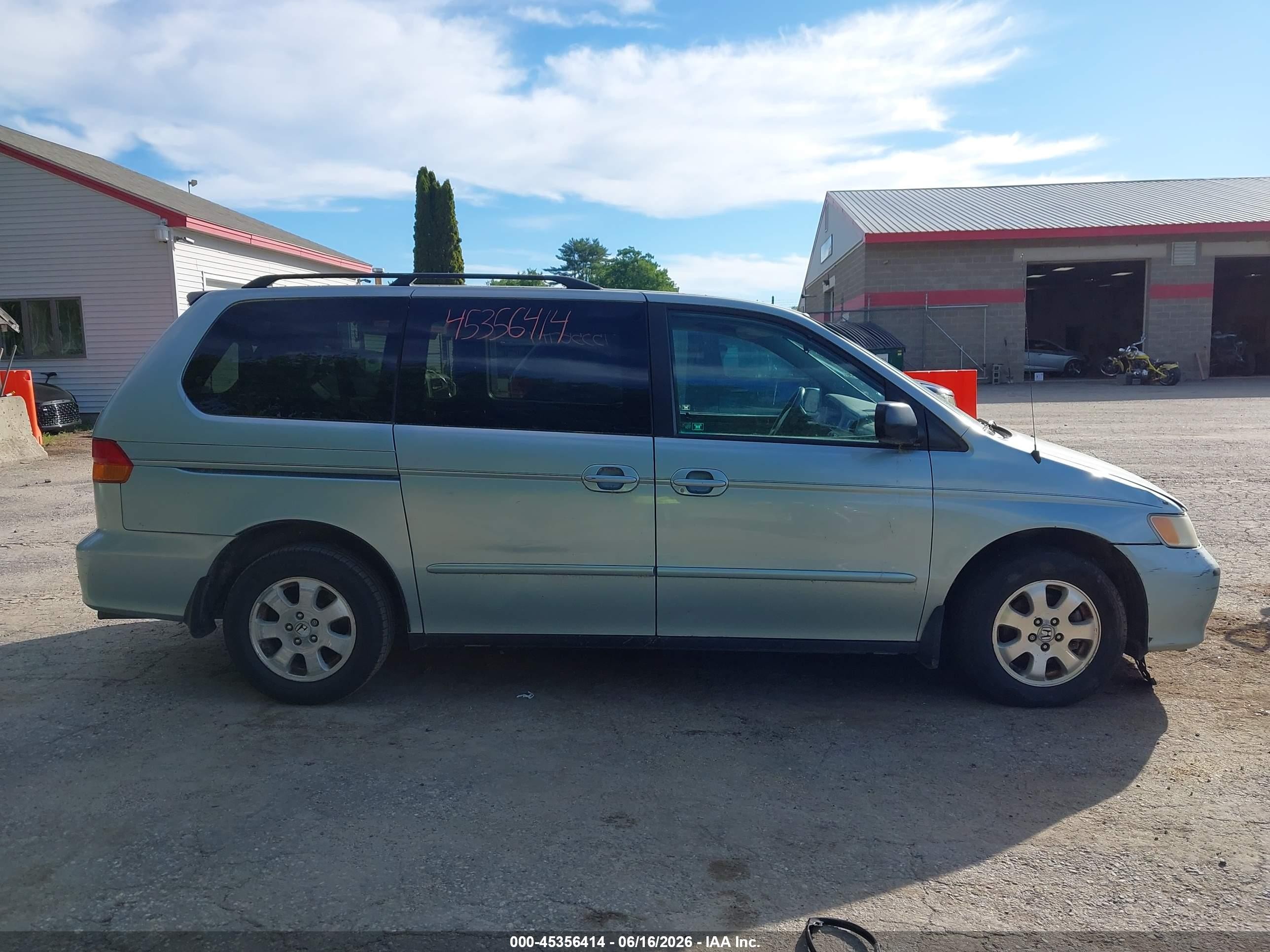 2002 Honda Odyssey Ex Light Blue vin: 2HKRL18642H580498