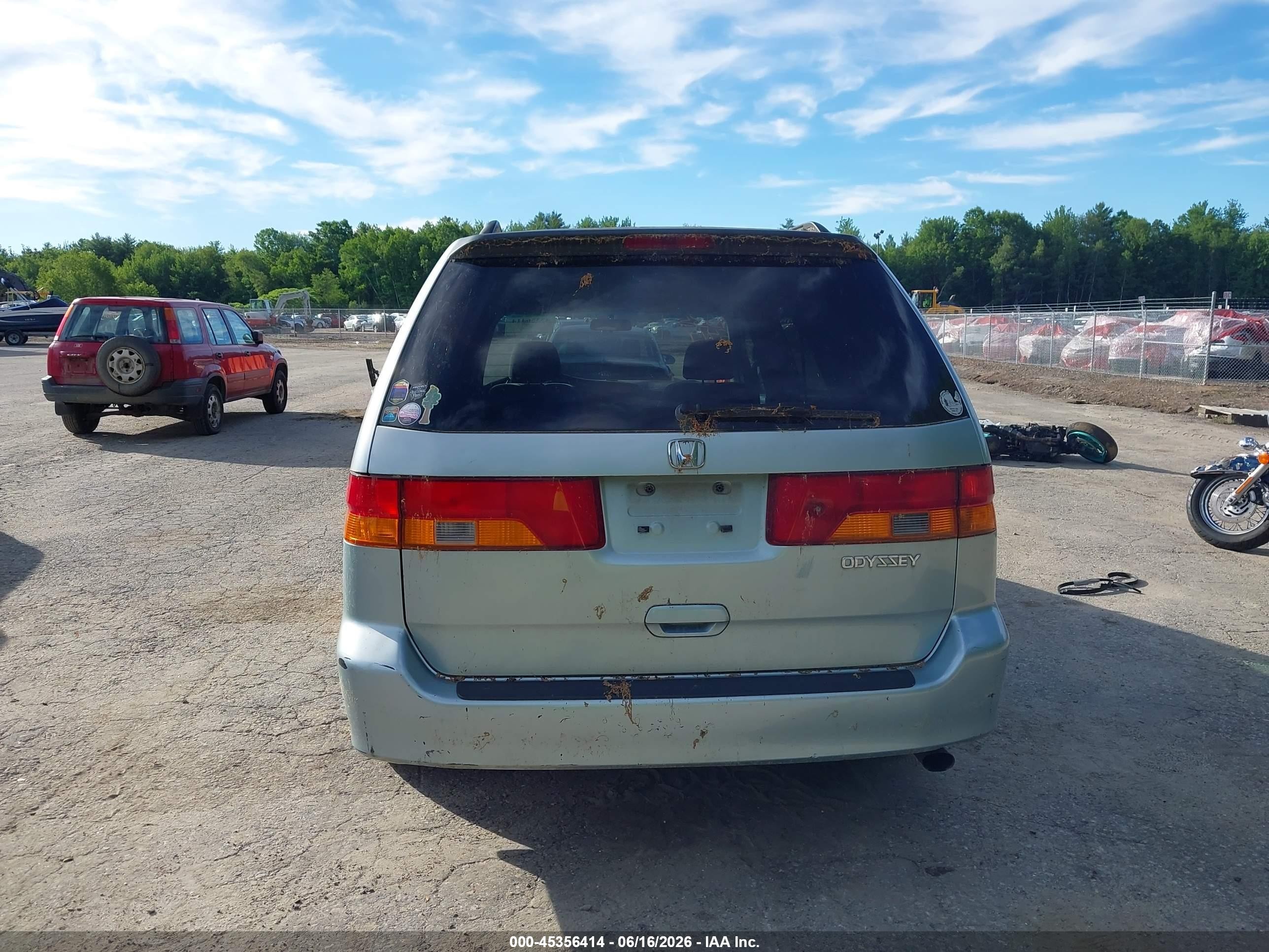 2002 Honda Odyssey Ex Light Blue vin: 2HKRL18642H580498