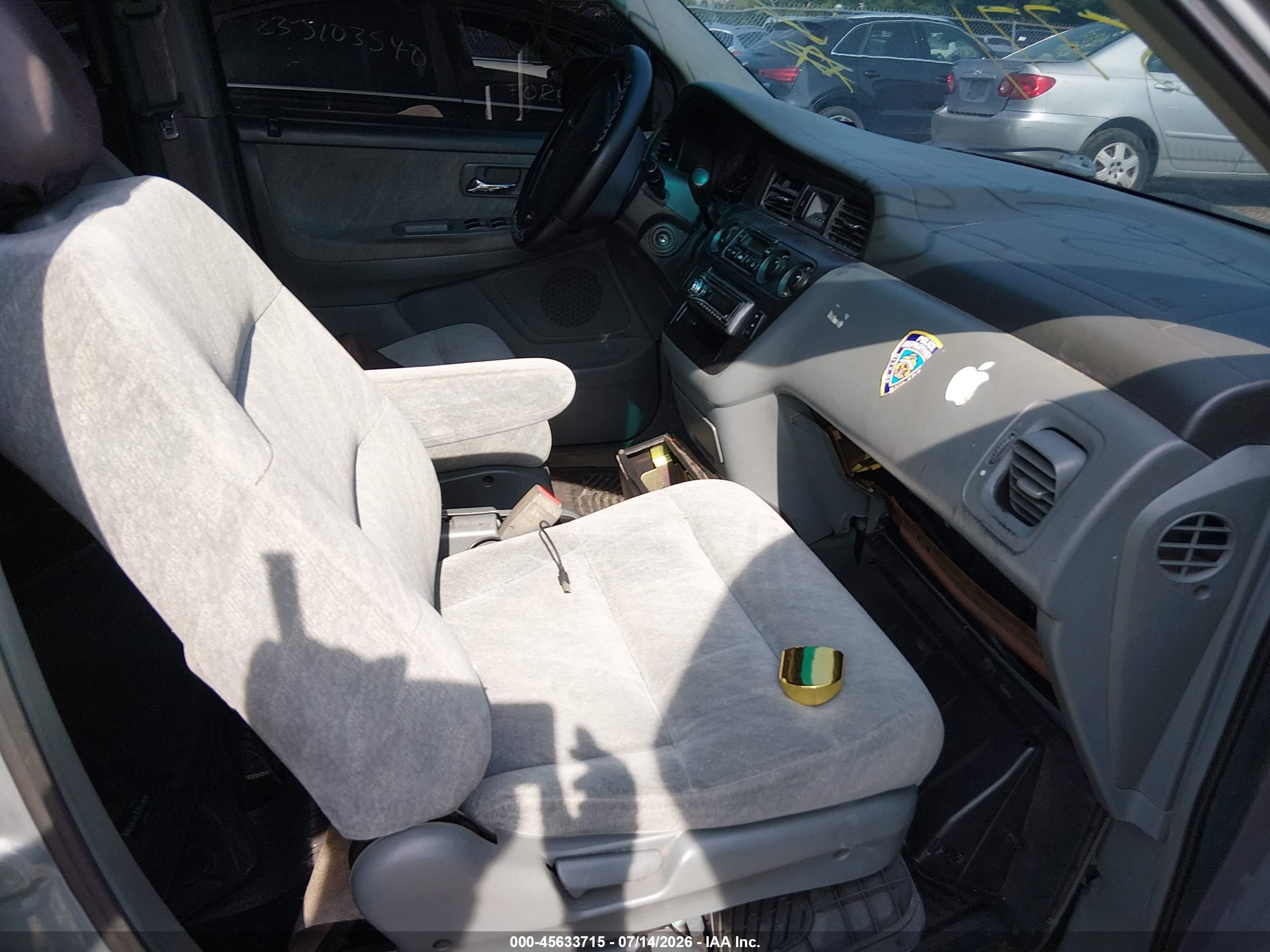 2001 Honda Odyssey Ex Gray vin: 2HKRL18651H621302