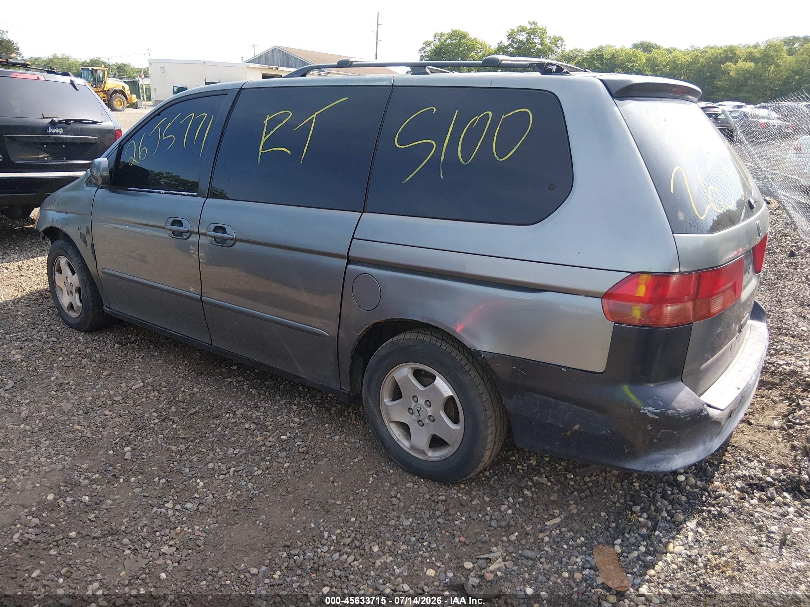 2001 Honda Odyssey Ex Gray vin: 2HKRL18651H621302