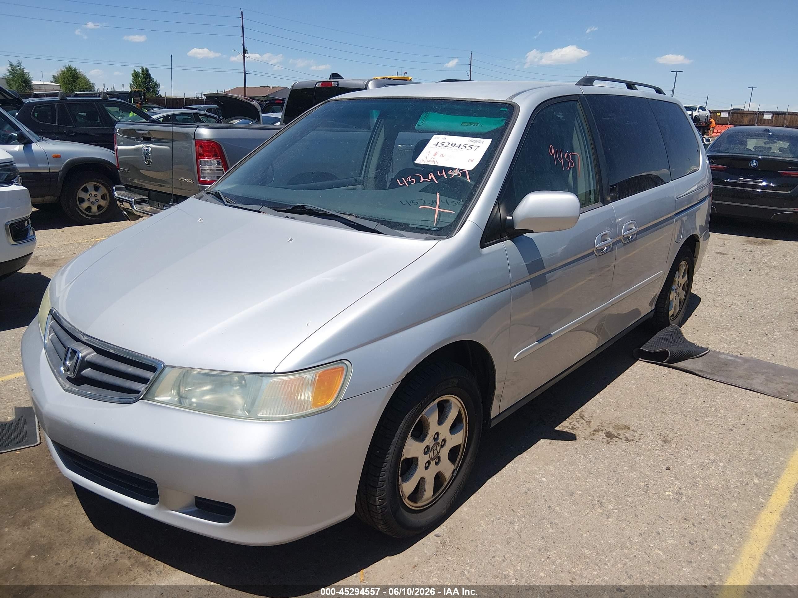 2002 Honda Odyssey Ex Silver vin: 2HKRL18652H518818