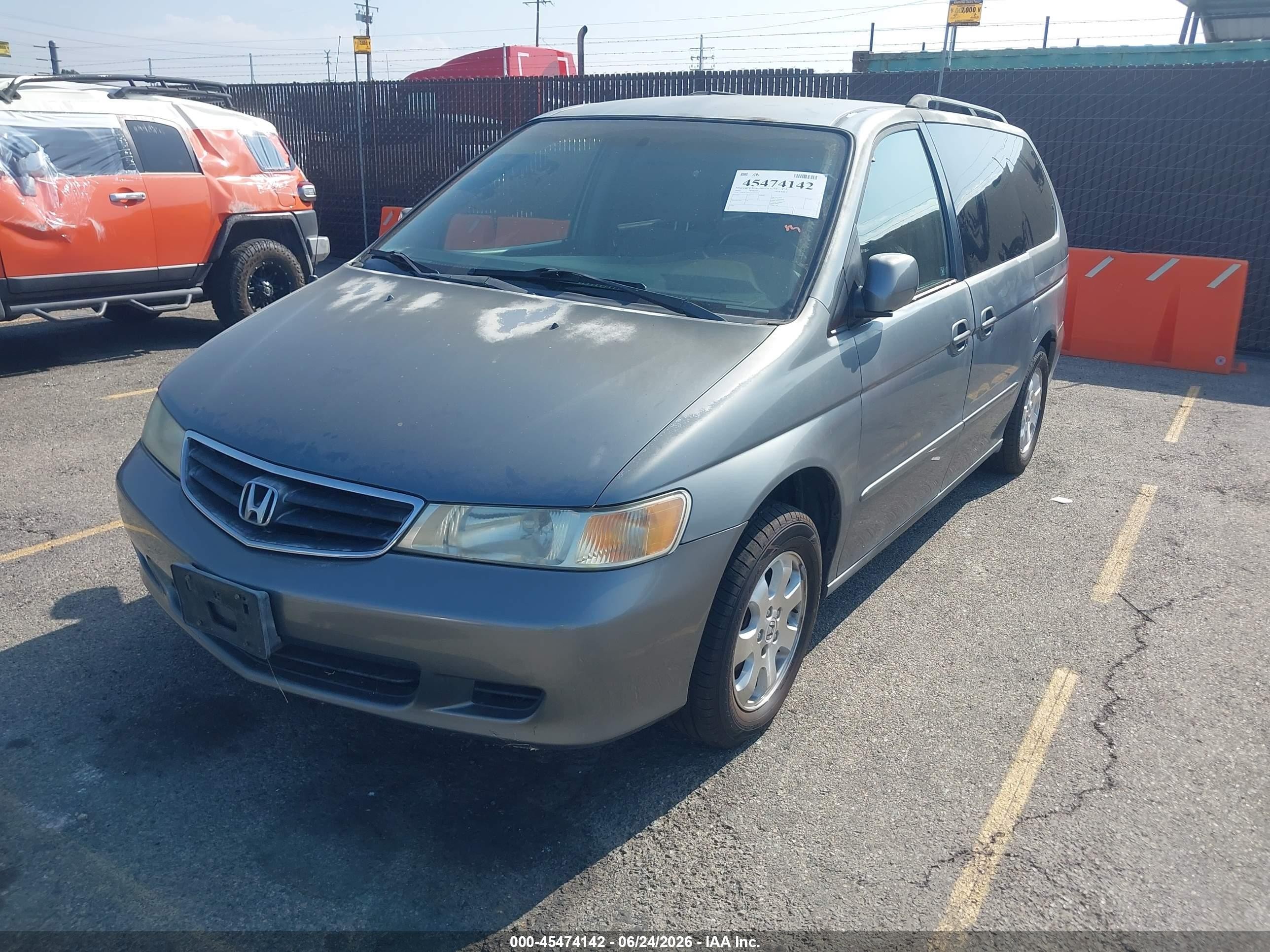 2002 Honda Odyssey Ex Gray vin: 2HKRL18652H520147