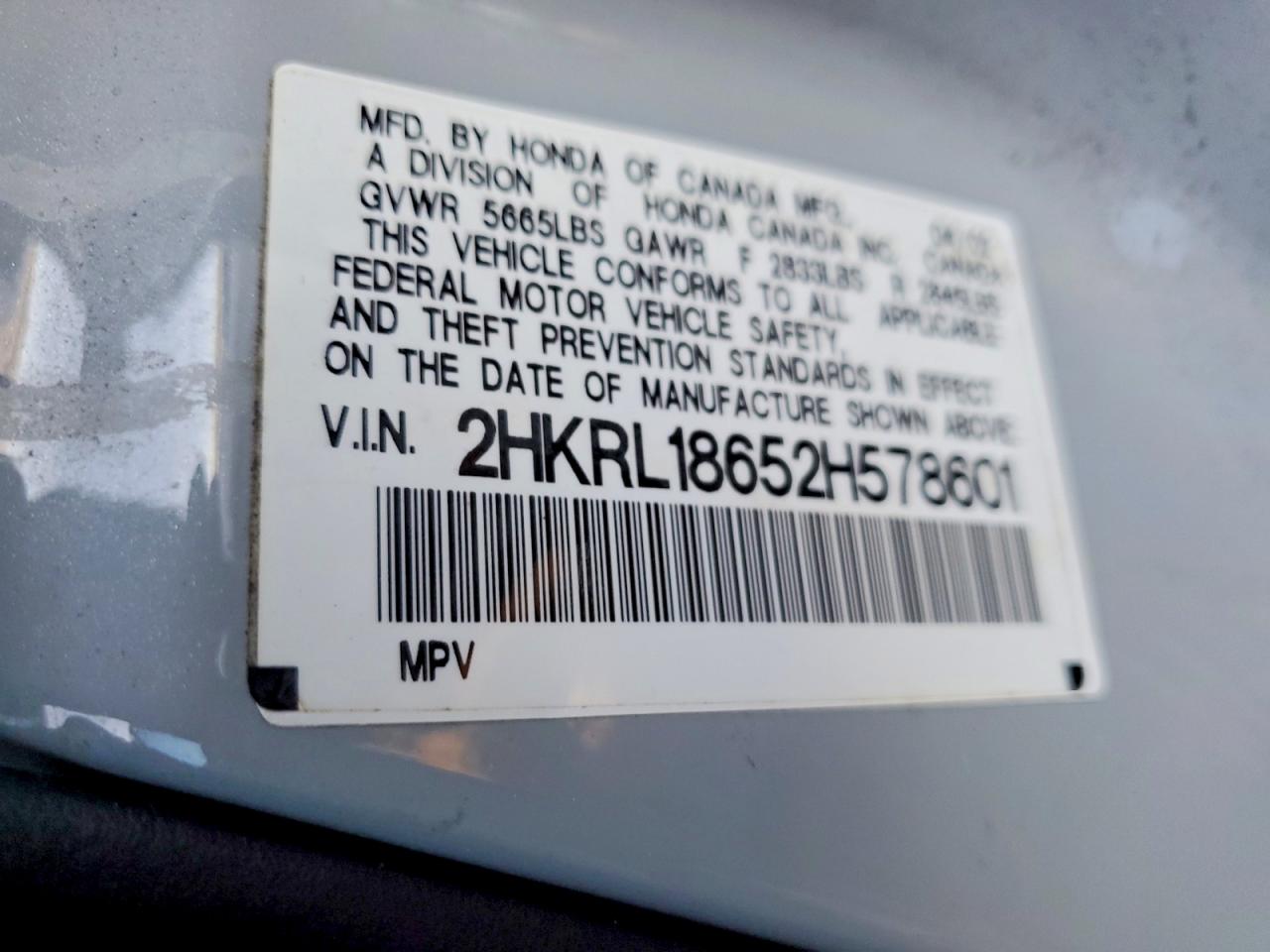 2002 Honda Odyssey Ex Silver vin: 2HKRL18652H578601