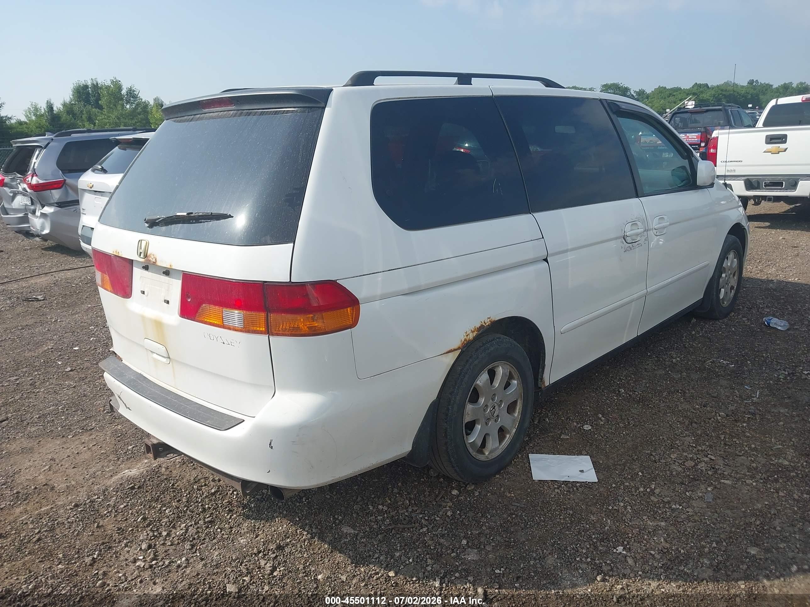 2002 Honda Odyssey Ex White vin: 2HKRL18662H582561