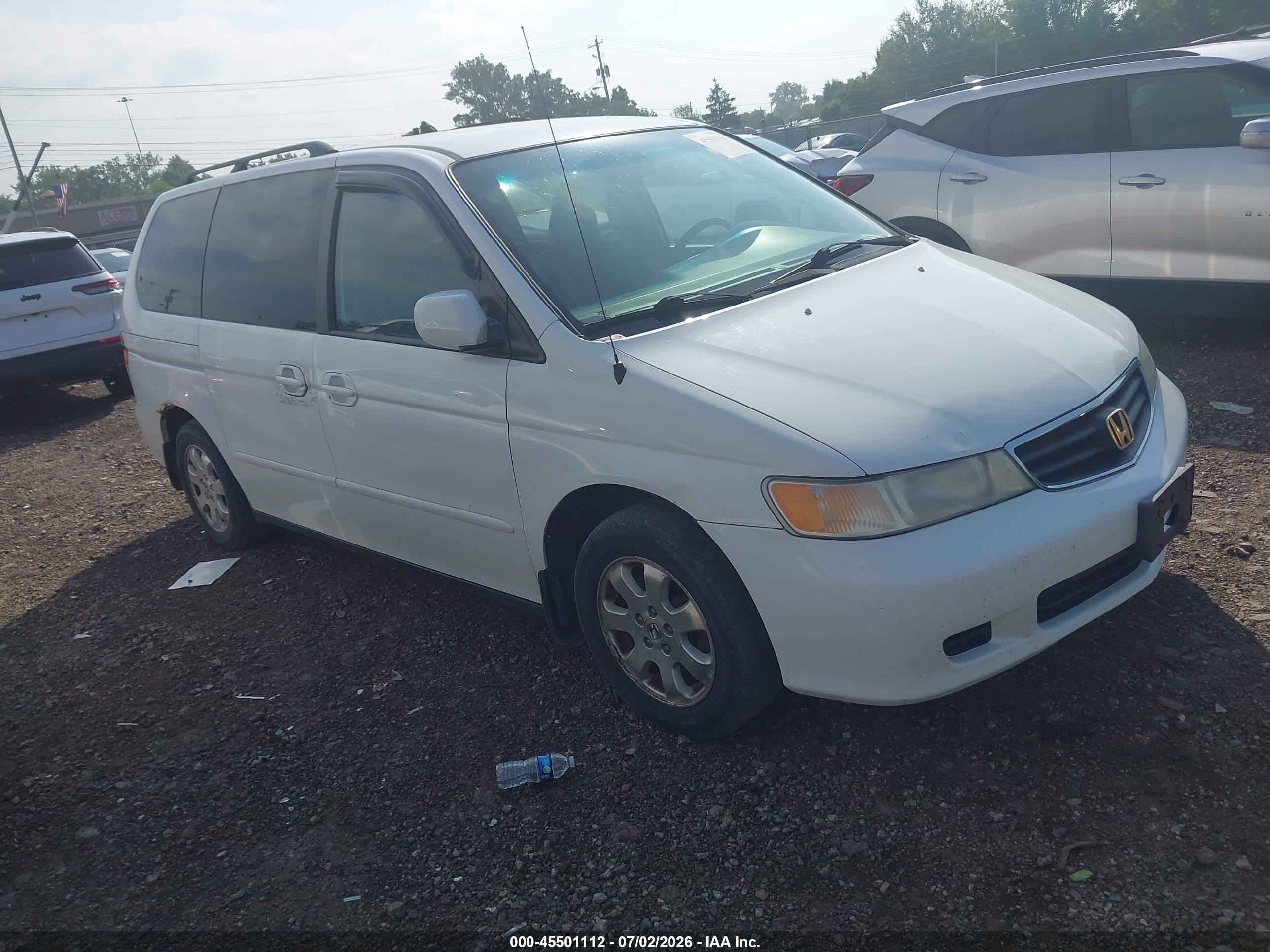 2002 Honda Odyssey Ex White vin: 2HKRL18662H582561